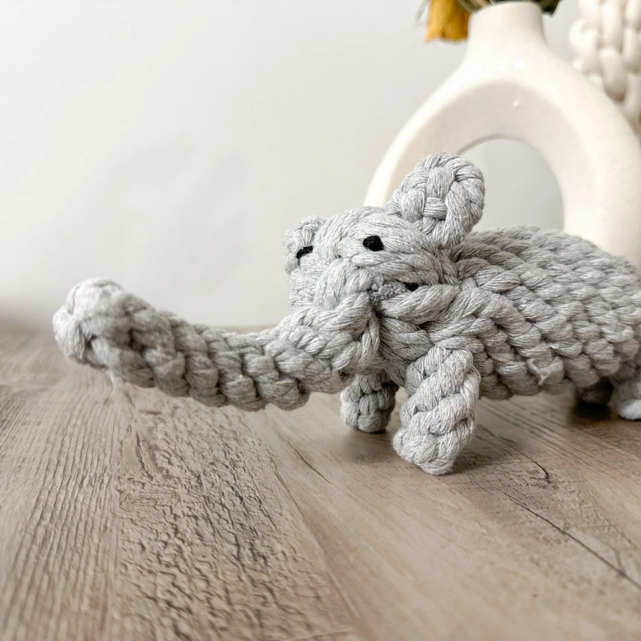 Ella the Elephant Rope Toy by Knotty Pawz - Image 2
