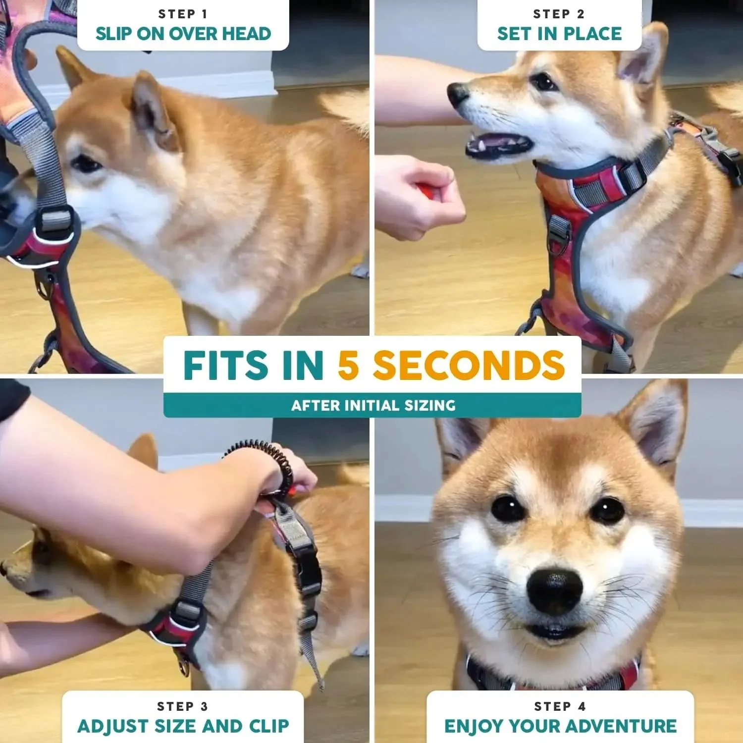 Embark Sports Dog Harness, Dog Harness for Large Dogs No Pull with Light and Breathable Design - Easy on and Off, No Pull Training, Size Adjustable, Non Choke with Handle for Control. Teal Vest - Image 5