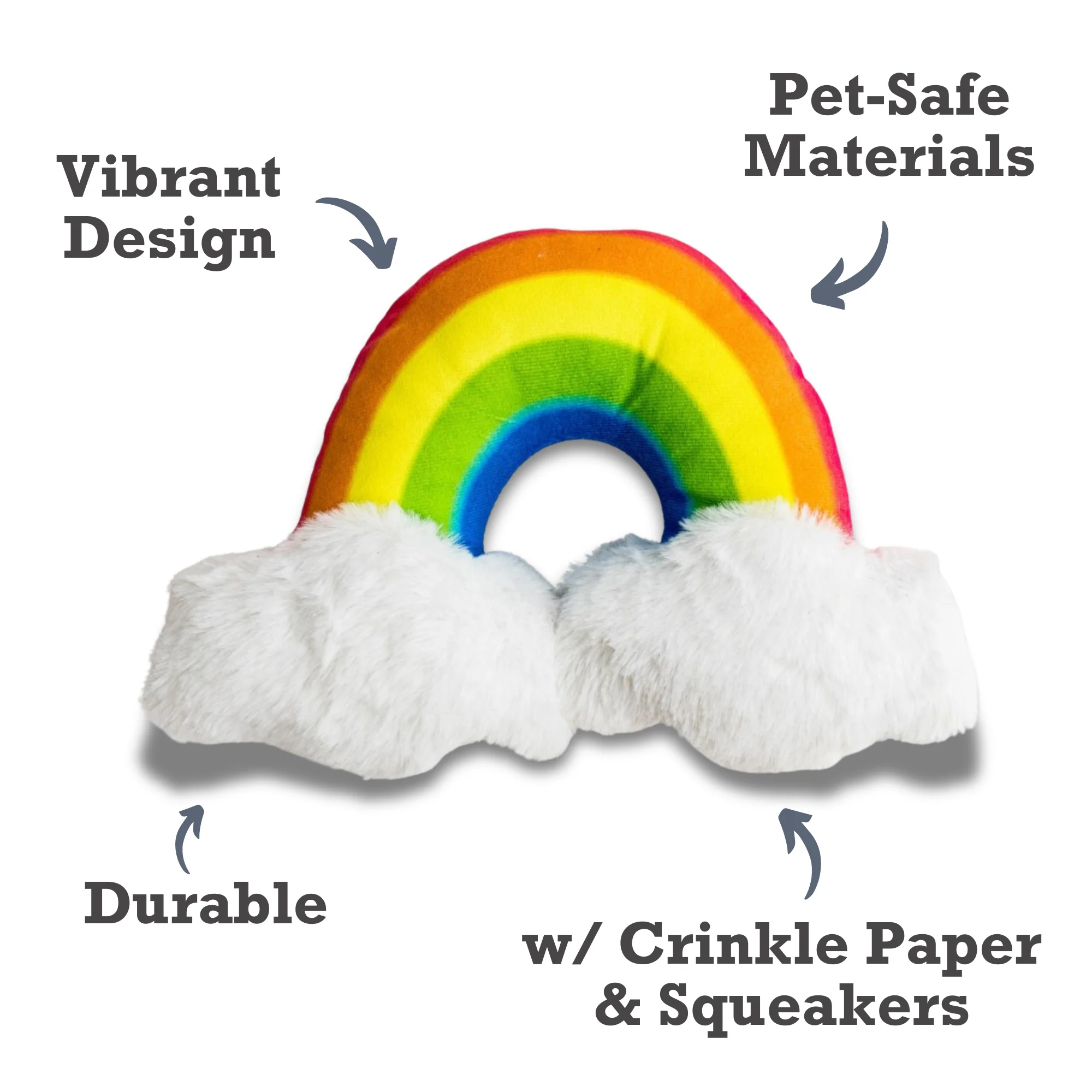 Enchanted Rainbow Magical with Squeaker & Crinkle Paper Plush Dog Toy - Image 5