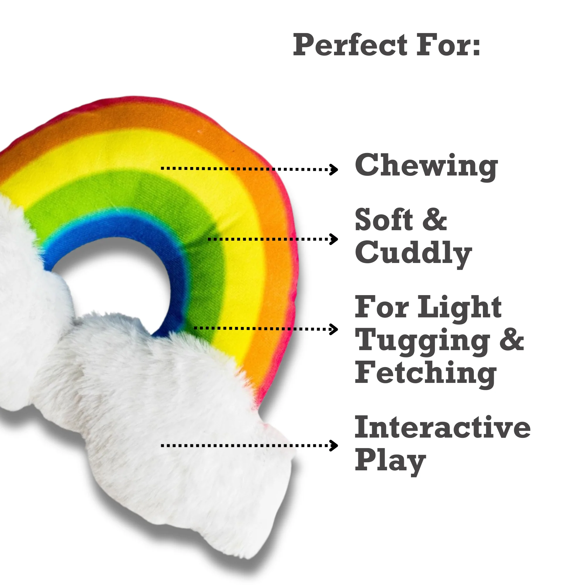 Enchanted Rainbow Magical with Squeaker & Crinkle Paper Plush Dog Toy - Image 6