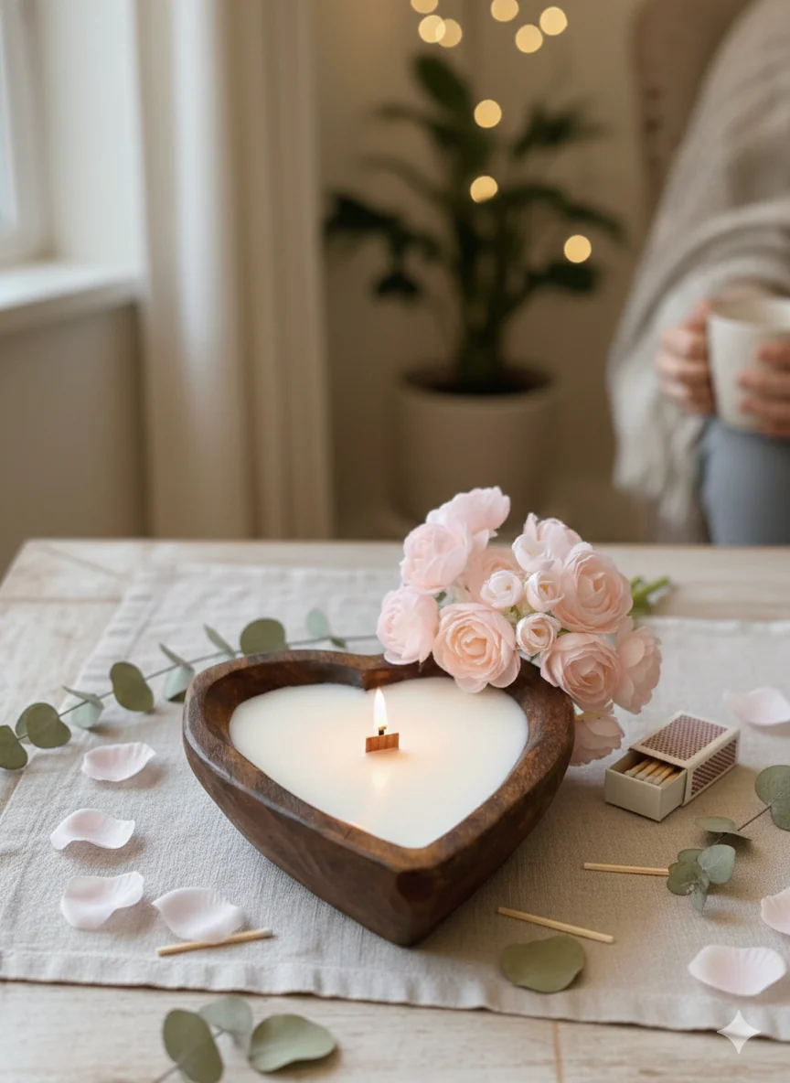 Endless Love Wooden Candle for Romantic Ambiance - Image 3