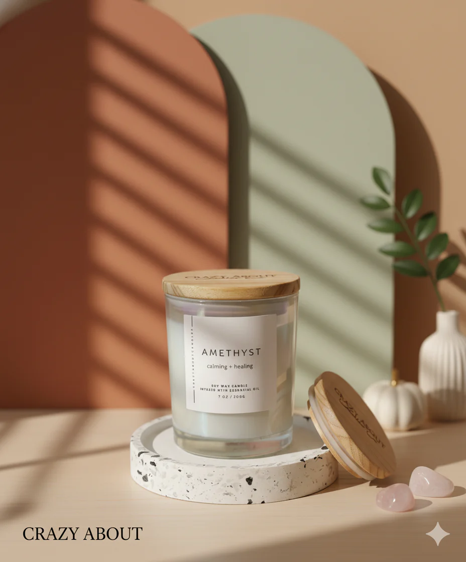 Energy Crystal Candle — Natural Soy Wax, Aromatherapy & Healing Crystals - Image 2