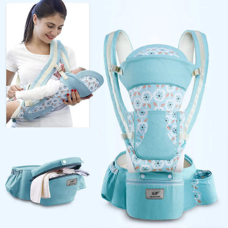 Ergonomic Baby Carrier Infant Baby Hipseat Carrier 3 In 1 Front Facing Ergonomic Kangaroo Baby Wrap Sling - Image 11