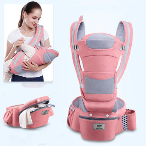 Ergonomic Baby Carrier Infant Baby Hipseat Carrier 3 In 1 Front Facing Ergonomic Kangaroo Baby Wrap Sling - Image 12