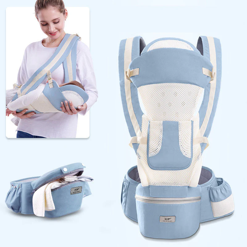 Ergonomic Baby Carrier Infant Baby Hipseat Carrier 3 In 1 Front Facing Ergonomic Kangaroo Baby Wrap Sling - Image 13