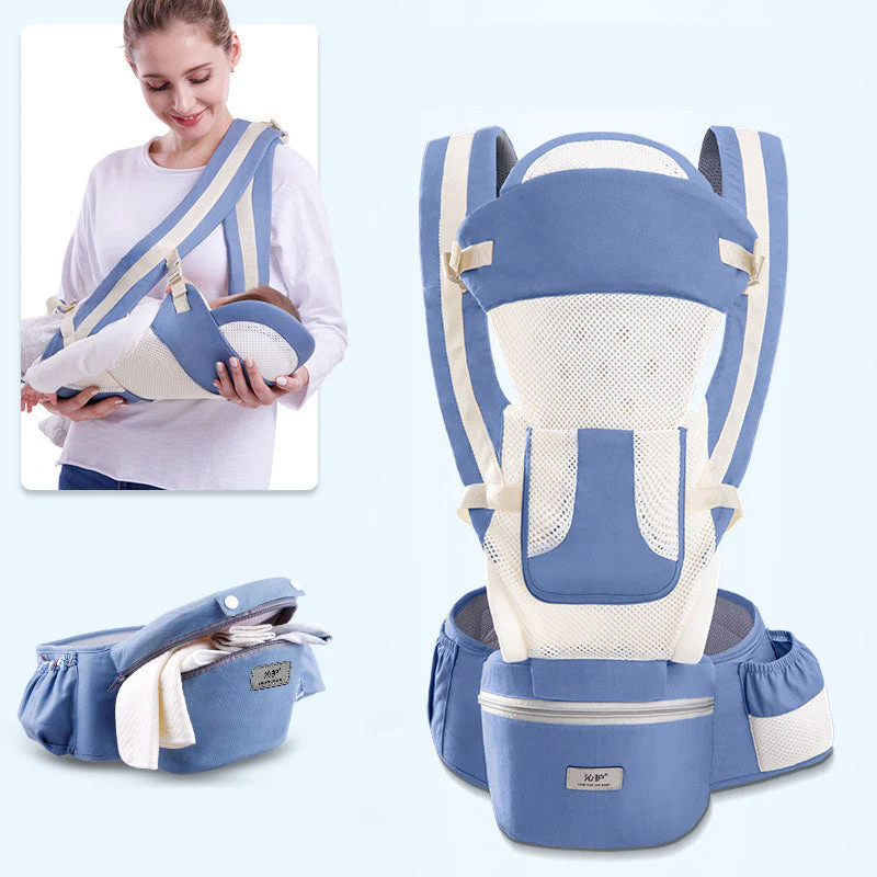 Ergonomic Baby Carrier Infant Baby Hipseat Carrier 3 In 1 Front Facing Ergonomic Kangaroo Baby Wrap Sling - Image 5