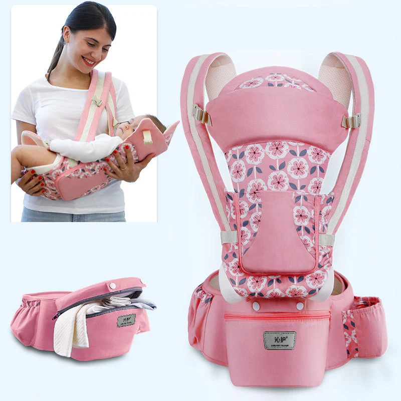 Ergonomic Baby Carrier Infant Baby Hipseat Carrier 3 In 1 Front Facing Ergonomic Kangaroo Baby Wrap Sling - Image 6