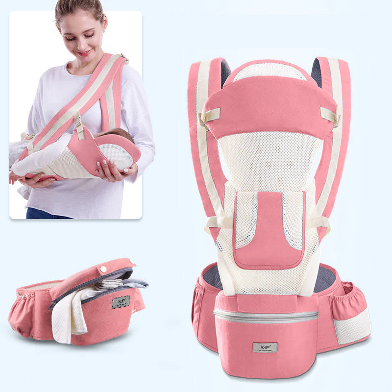 Ergonomic Baby Carrier Infant Baby Hipseat Carrier 3 In 1 Front Facing Ergonomic Kangaroo Baby Wrap Sling - Image 8