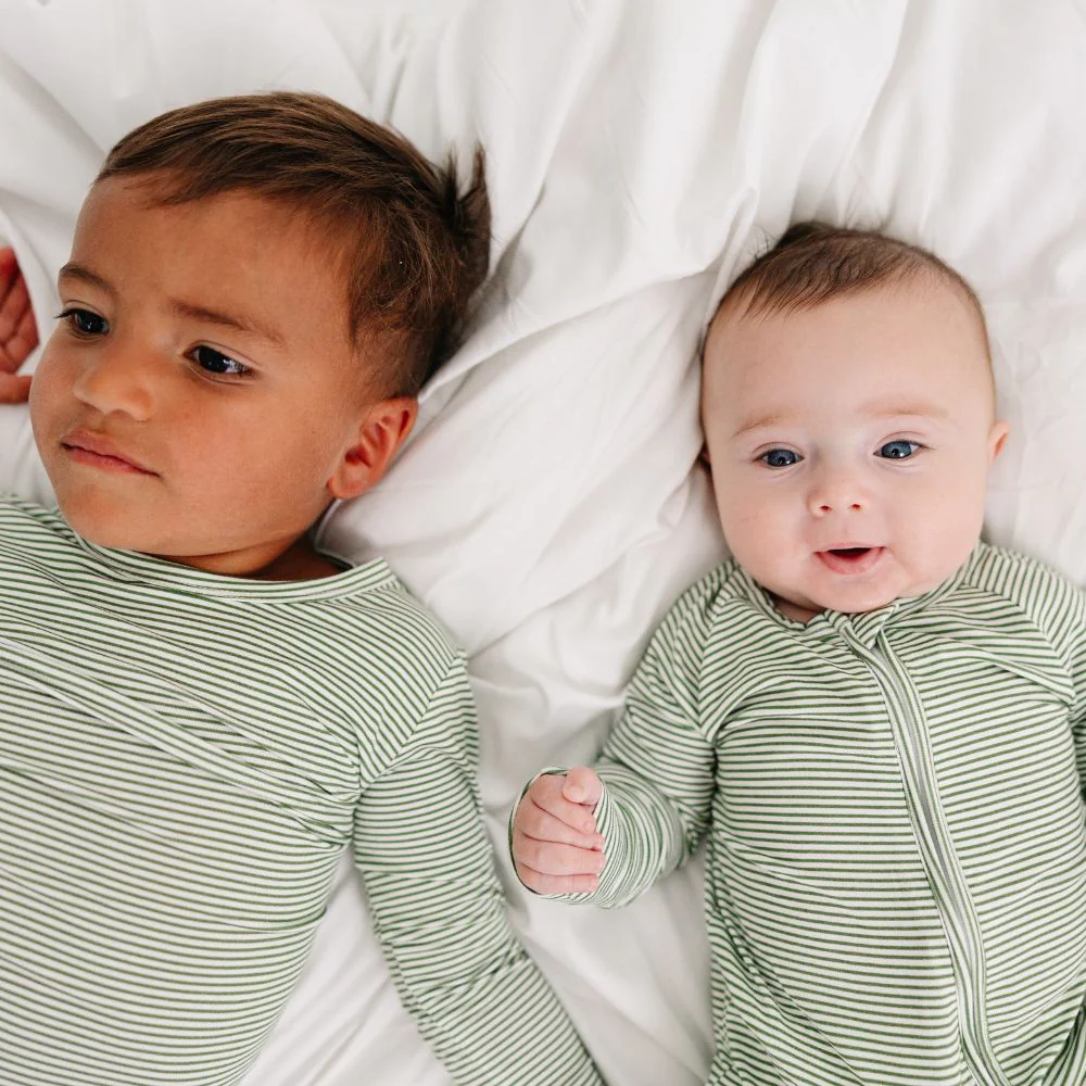 Evergreen Stripe Bamboo Kids Pajama Set - Image 6