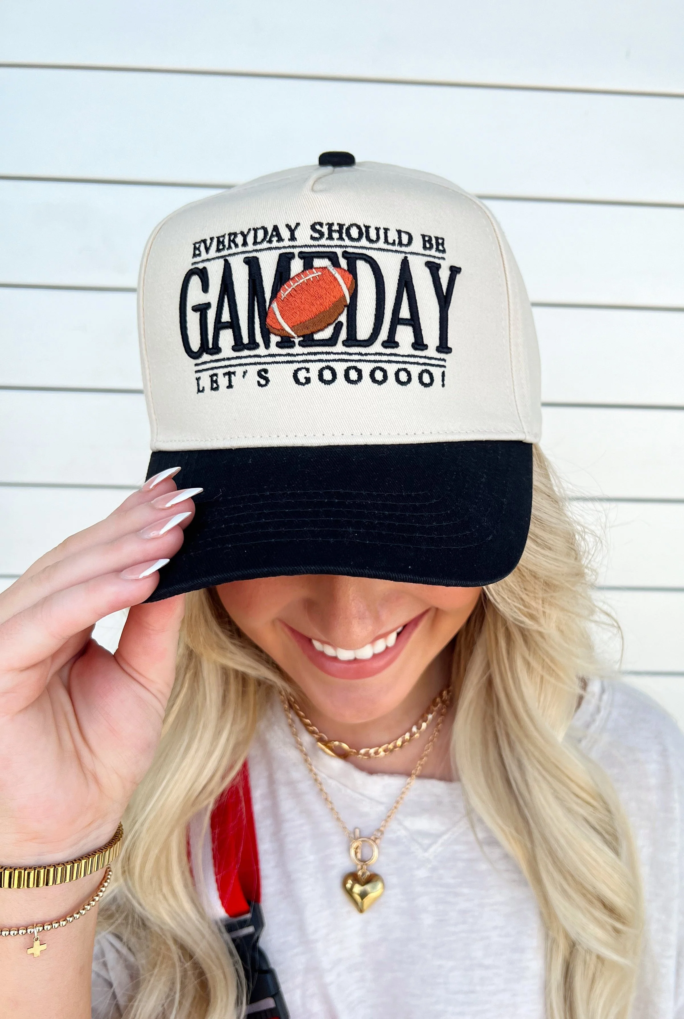 Everyday Should Be Gameday - Black Vintage Trucker Hat - Image 20