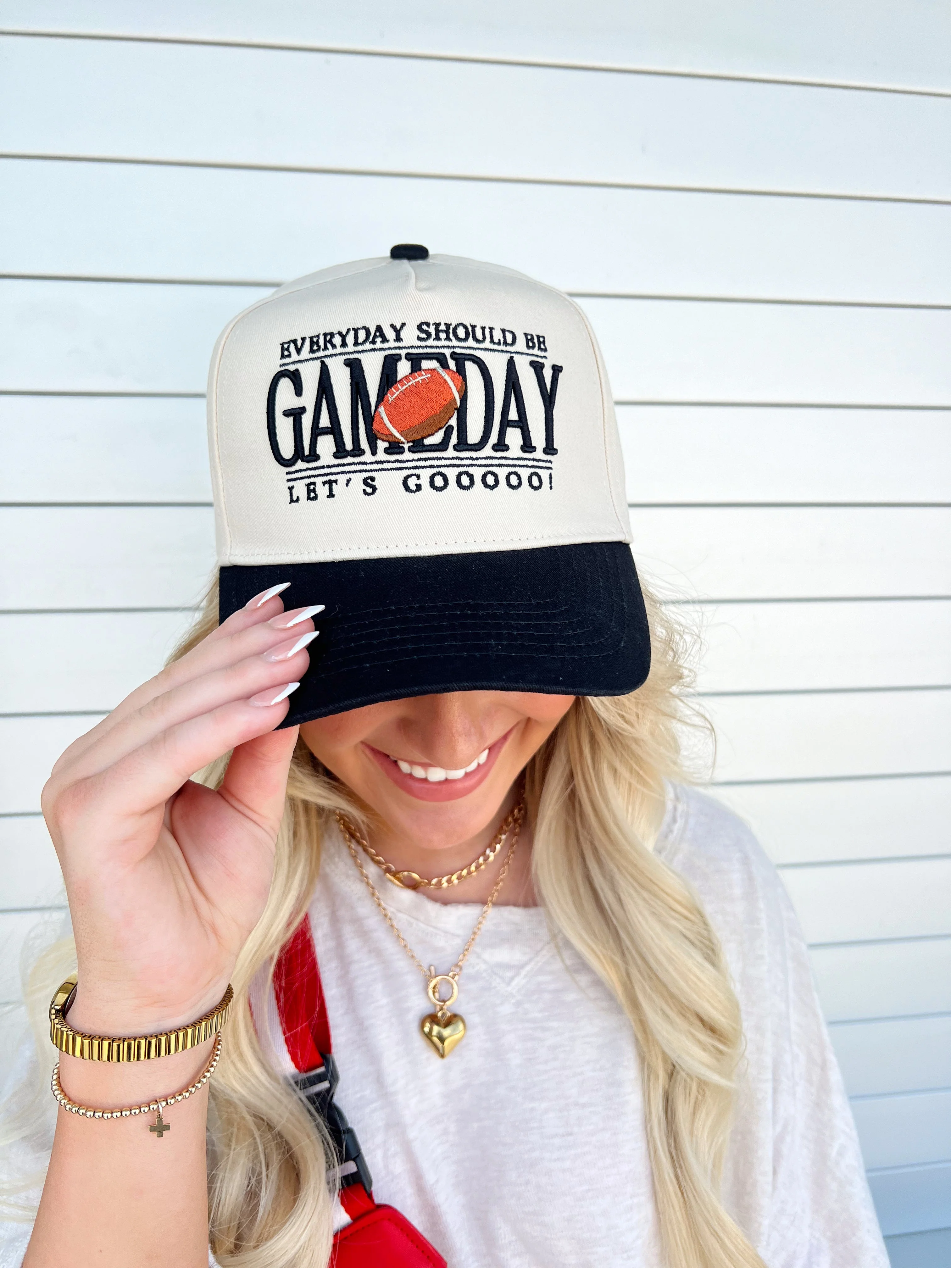 Everyday Should Be Gameday - Black Vintage Trucker Hat - Image 24