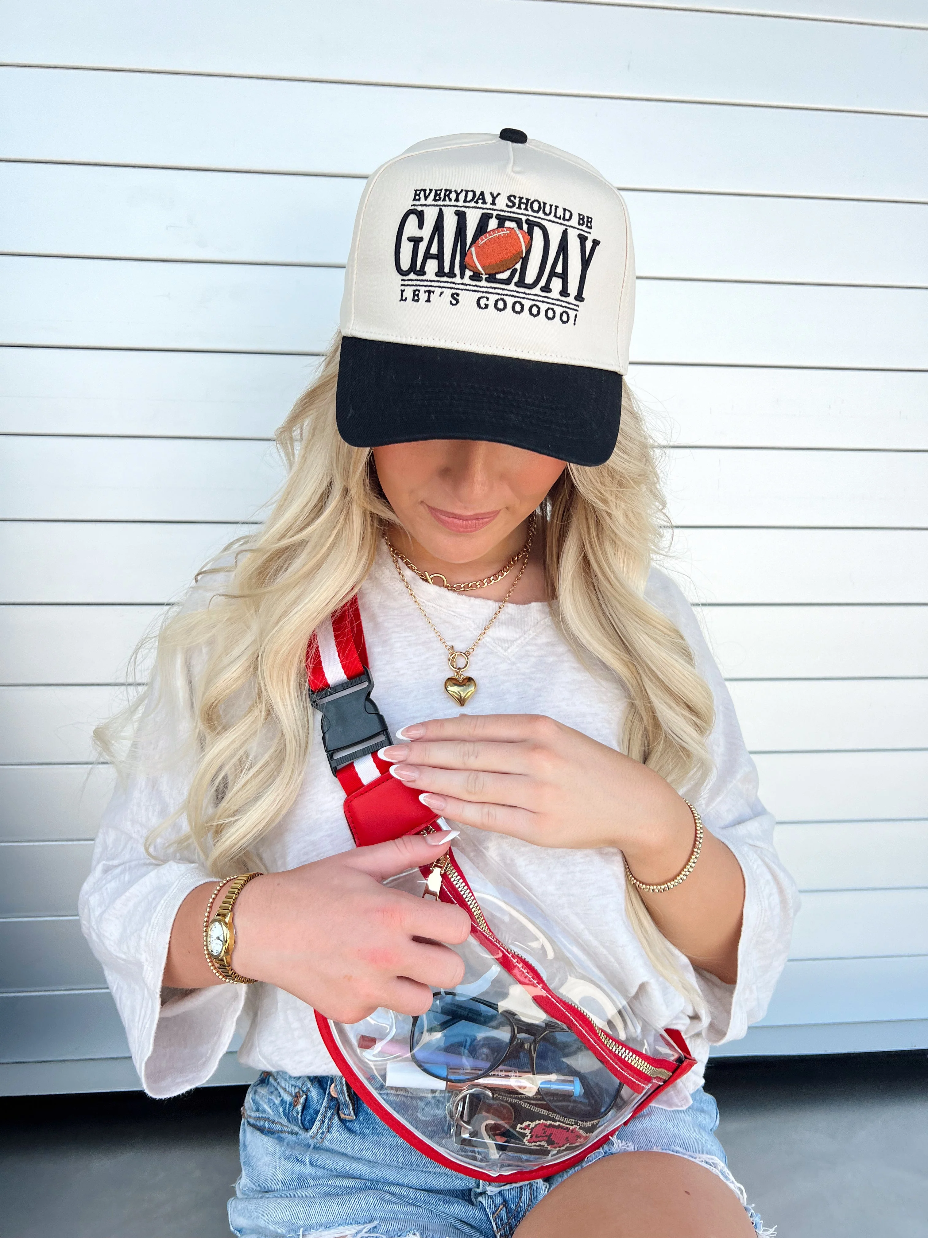 Everyday Should Be Gameday - Black Vintage Trucker Hat - Image 25