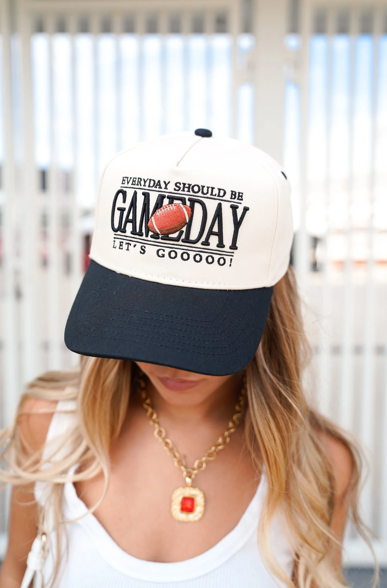 Everyday Should Be Gameday - Black Vintage Trucker Hat - Image 5