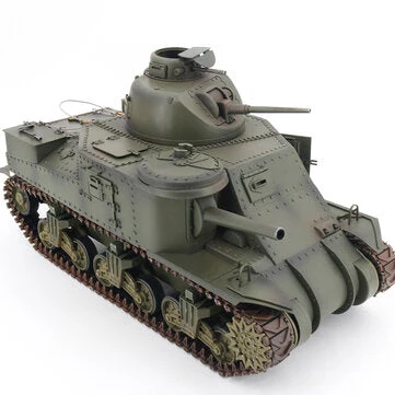 EXBONZAI 1/16 2.4ghz RC Tank RTR Hand Made Simulation Full Metal W/light & Sound 360 Degree Turret Rotation Remote Control For American M3 RC Car Vehicles Model - Image 6