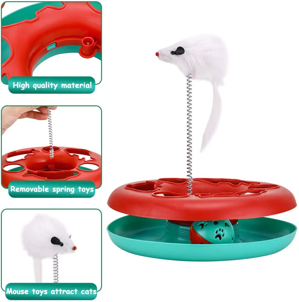 Exciting Interactive Cat Toy Set - Tower of Tracks with Mouse Teaser and Rolling Balls for Endless Fun! - Image 2