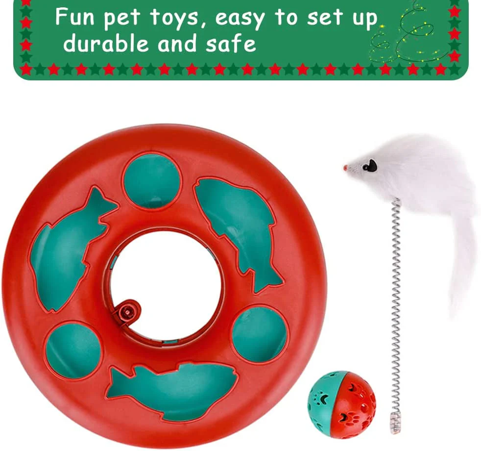 Exciting Interactive Cat Toy Set - Tower of Tracks with Mouse Teaser and Rolling Balls for Endless Fun! - Image 3