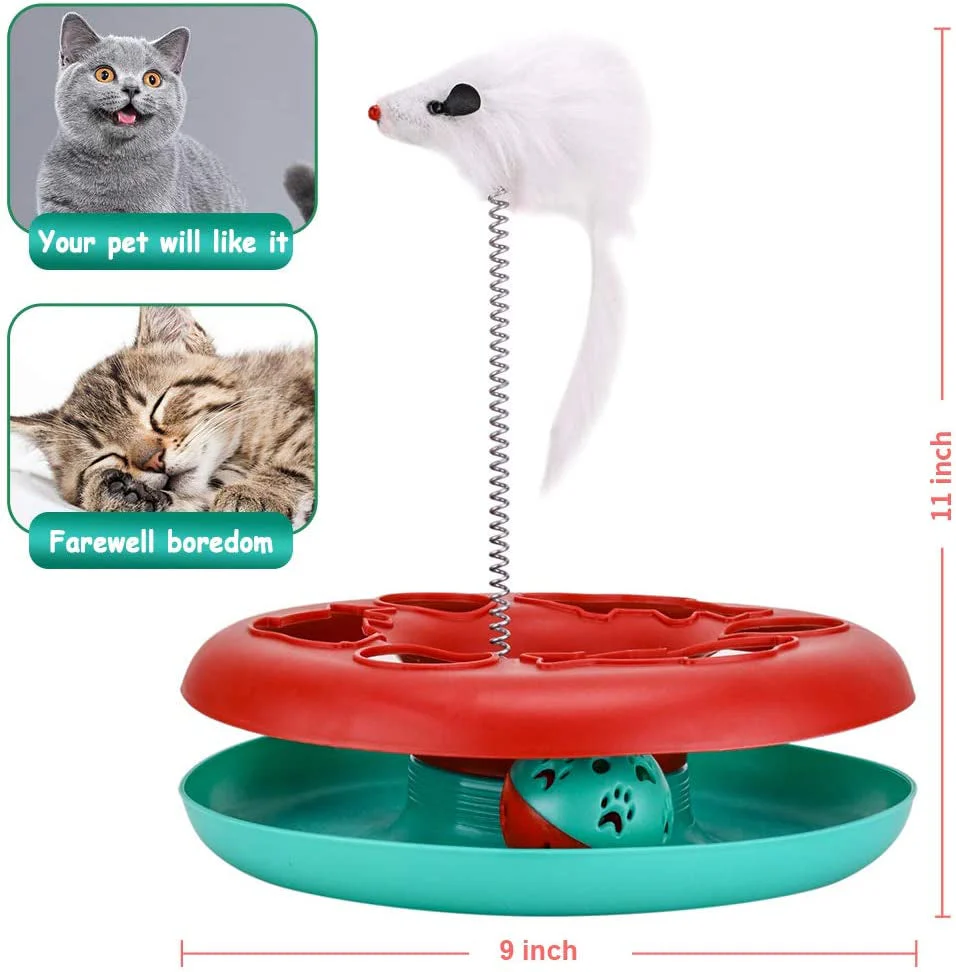 Exciting Interactive Cat Toy Set - Tower of Tracks with Mouse Teaser and Rolling Balls for Endless Fun! - Image 5