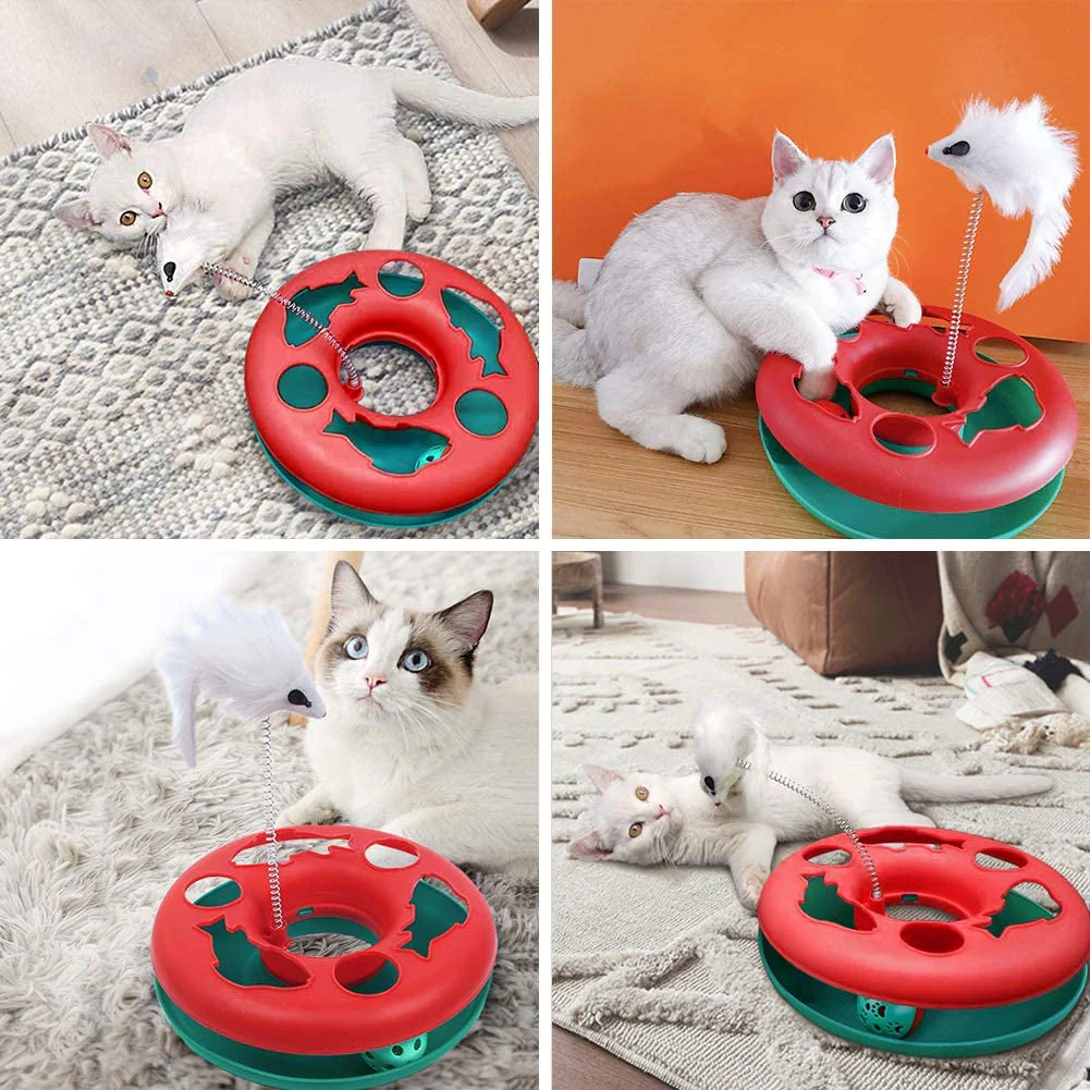 Exciting Interactive Cat Toy Set - Tower of Tracks with Mouse Teaser and Rolling Balls for Endless Fun! - Image 6