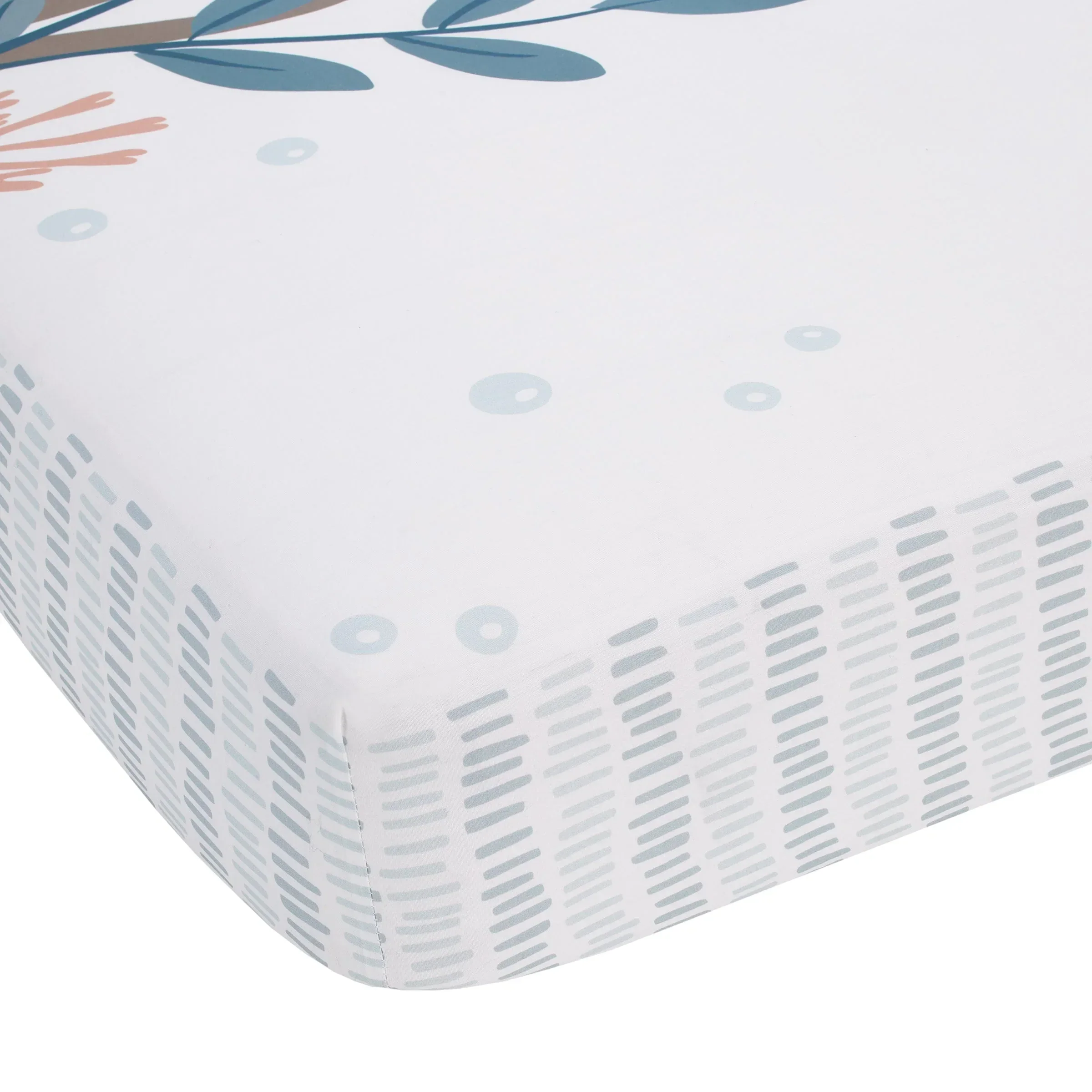 Explore Dream Discover Light Blue, Navy, and White Octopus 100% Cotton Nursery Photo Op Fitted Crib Sheet - Image 2