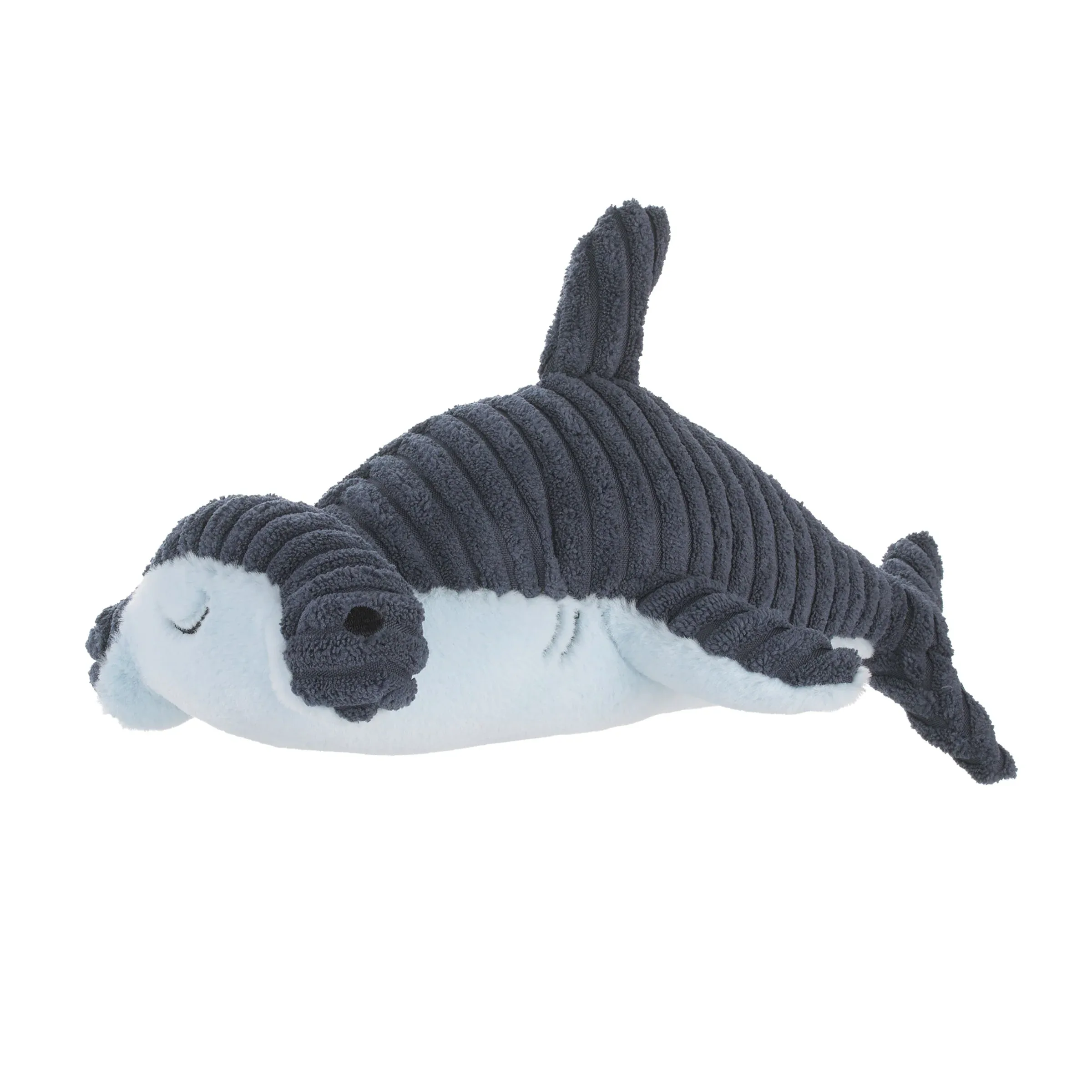 Explore Dream Discover Navy, and Light Blue Hammerhead Shark Shaped Plush Stuffed Animal - Image 4