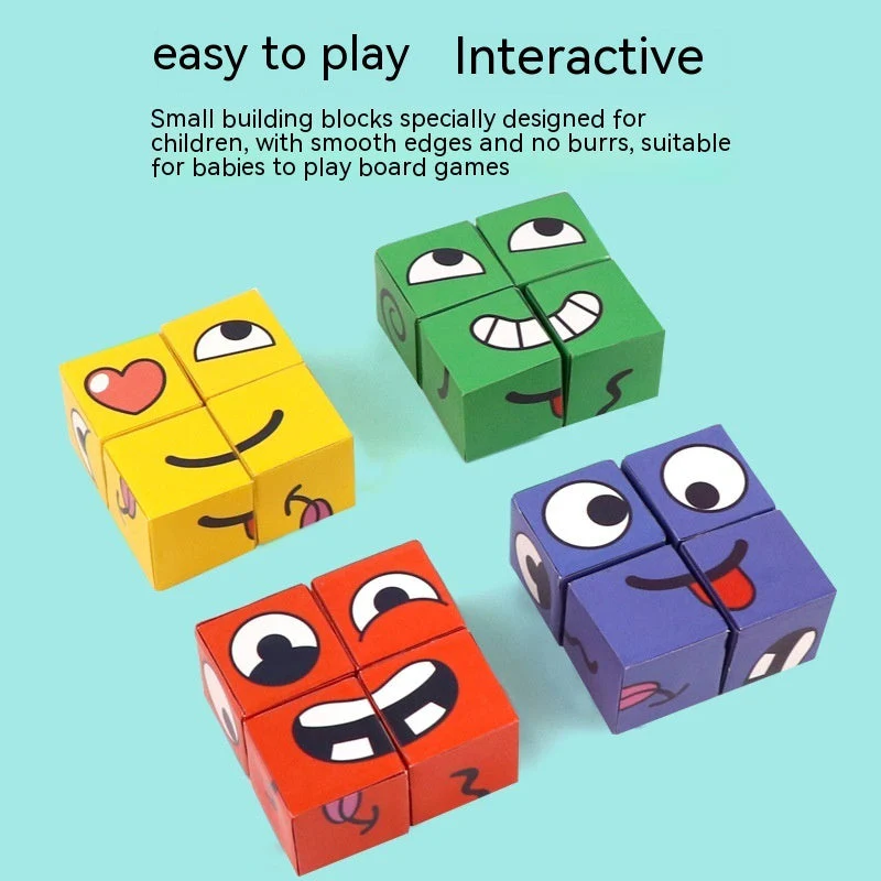Face Changing Rubik's Cube Educational Toy Expression Building Blocks - Image 2