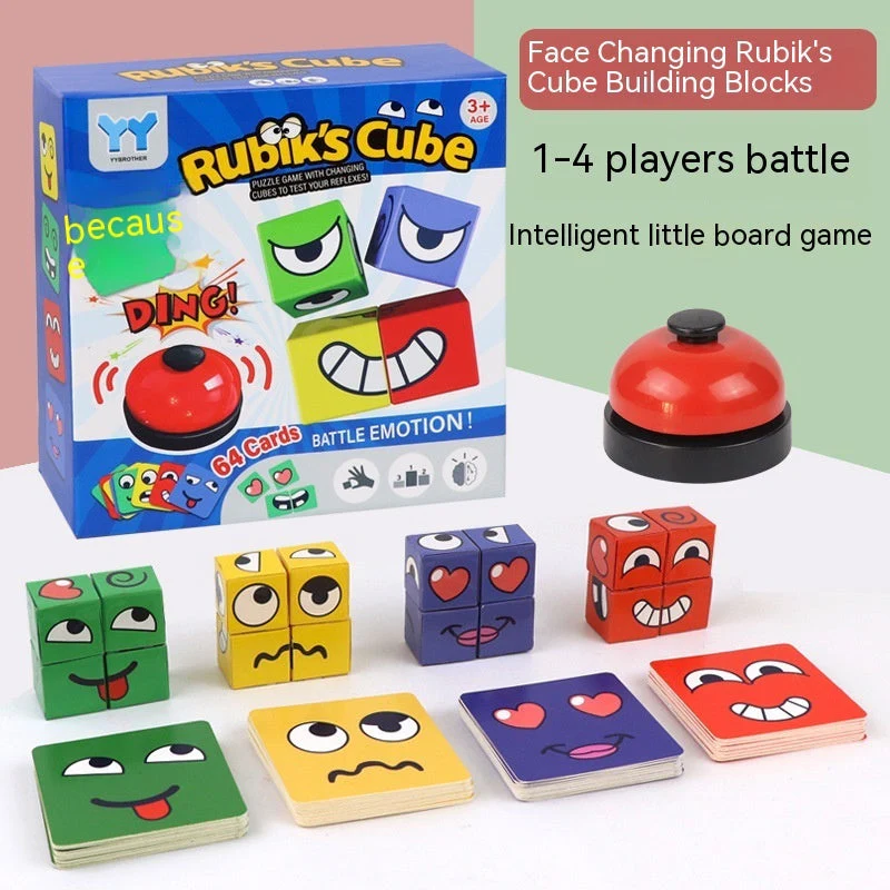 Face Changing Rubik's Cube Educational Toy Expression Building Blocks - Image 5