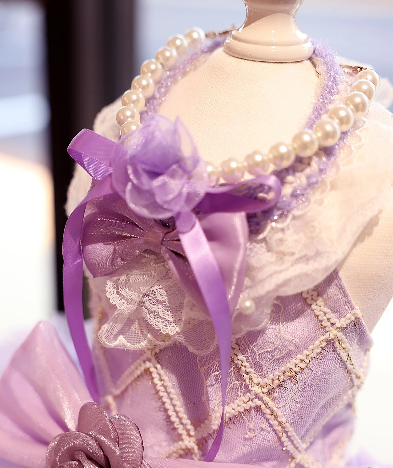 Fairy Princess Dog Dress – Luxury Tutu Pet Wedding Gown Purple - Image 3