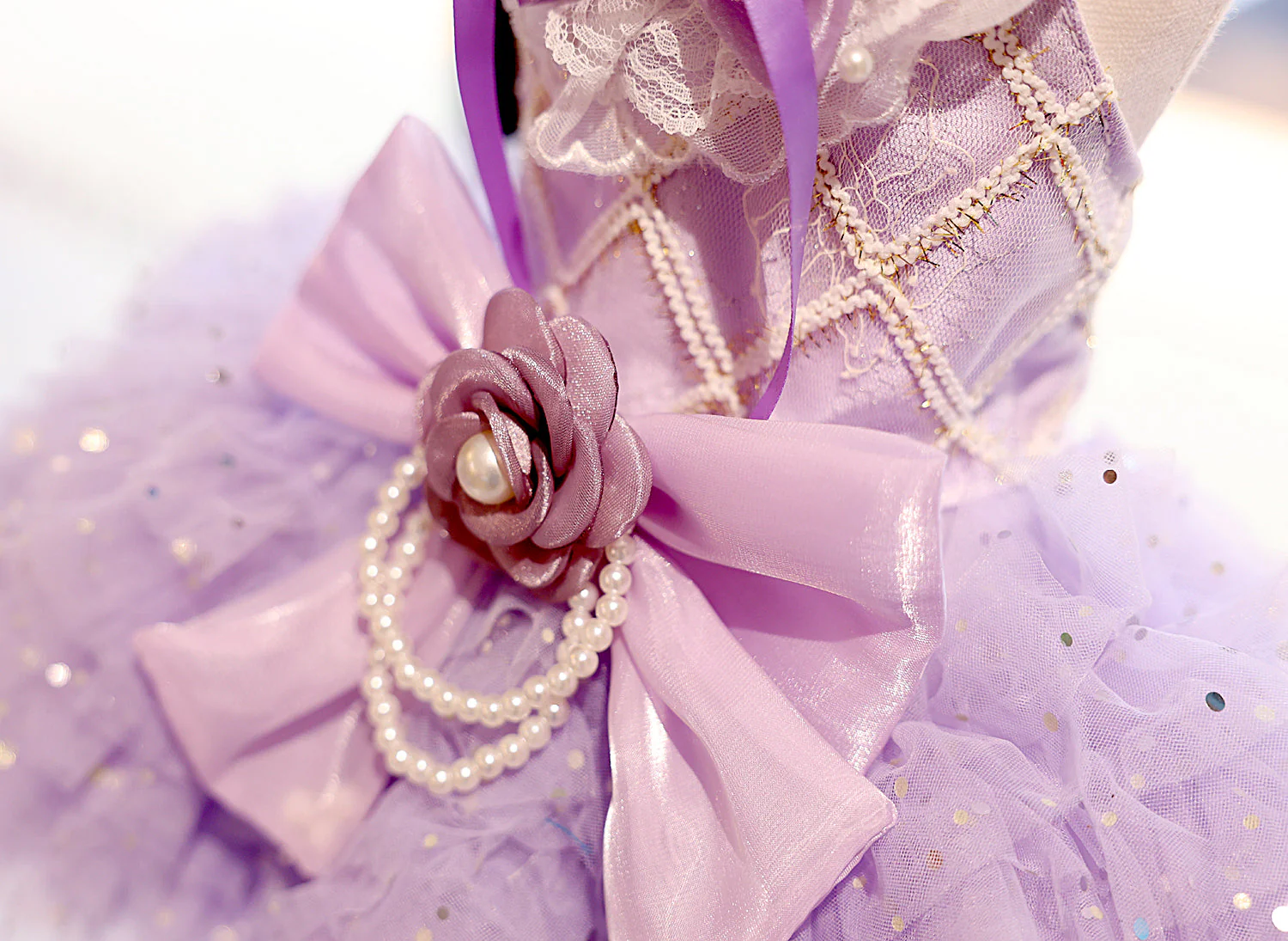 Fairy Princess Dog Dress – Luxury Tutu Pet Wedding Gown Purple - Image 4