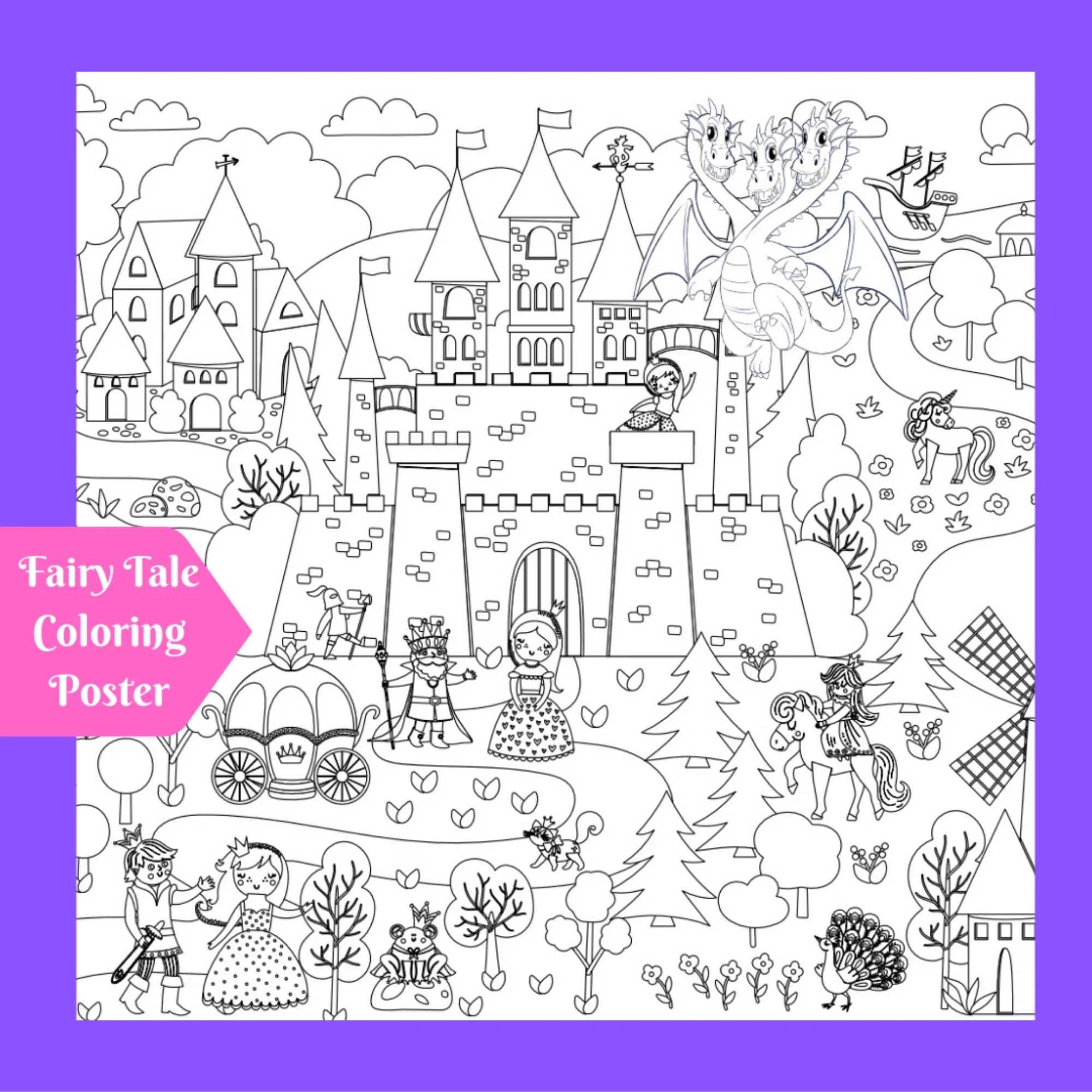 Fairy Tale Coloring Tablecloth - Image 2