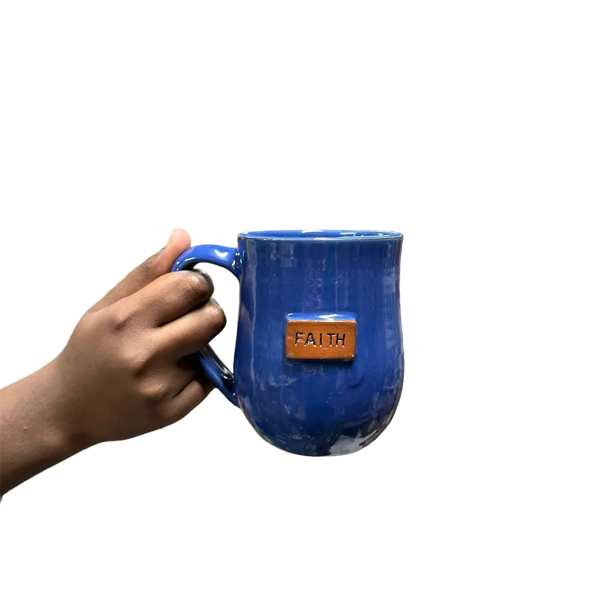 Faith Button Mug - Sapphire Blue - Image 2