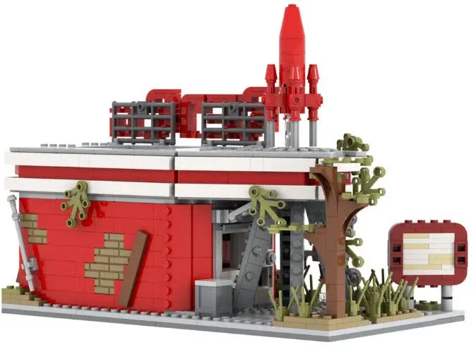Fallout Red Rocket Truck Stop – MOC-1572 Post-Apocalyptic Set - Image 2