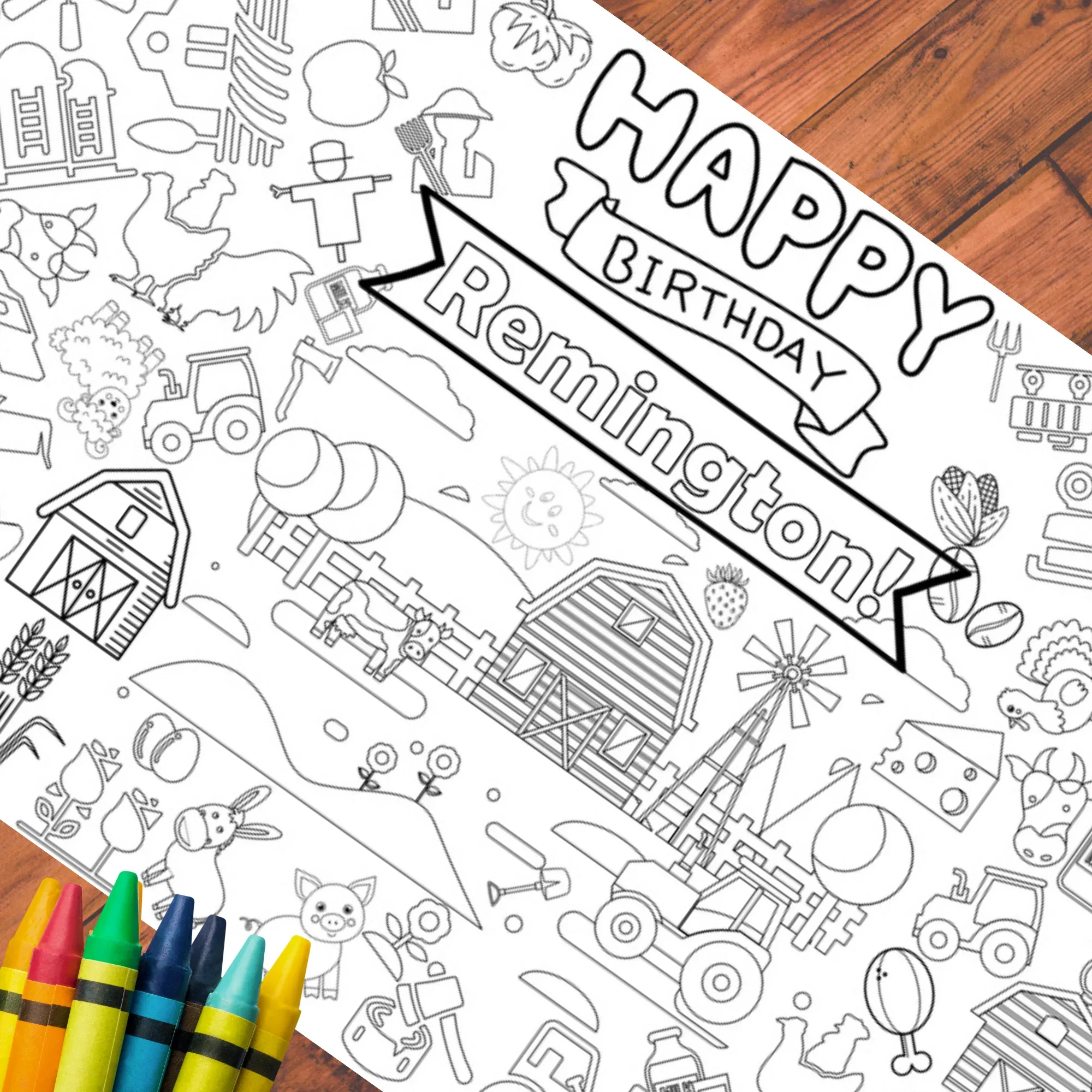Farm Coloring Tablecloth - Image 3
