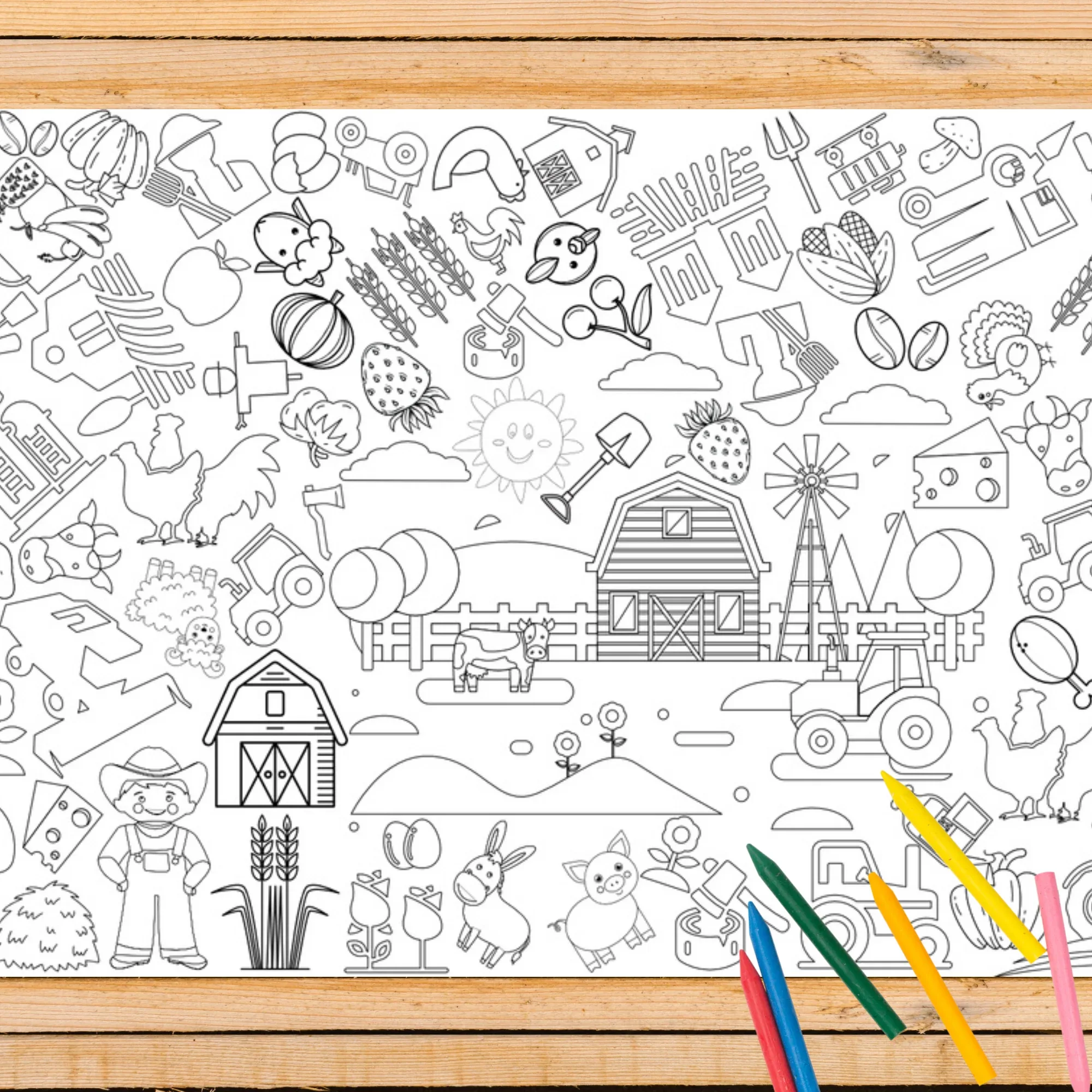 Farm Coloring Tablecloth - Image 4