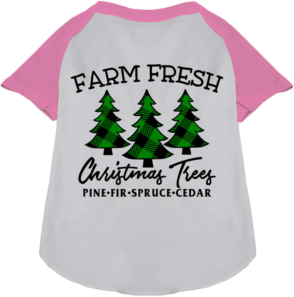 Farm Fresh Christmas Trees Pet Raglan Shirt - Image 6