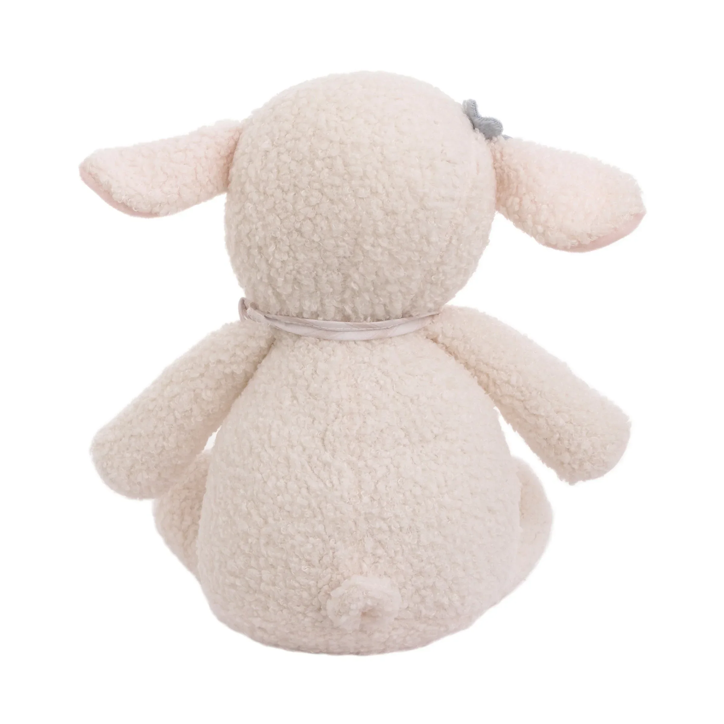 Farmhouse Chic Pink and White Super Soft Plush Stuffed Animal Lamb with Bandana - "Meadow" - Image 3