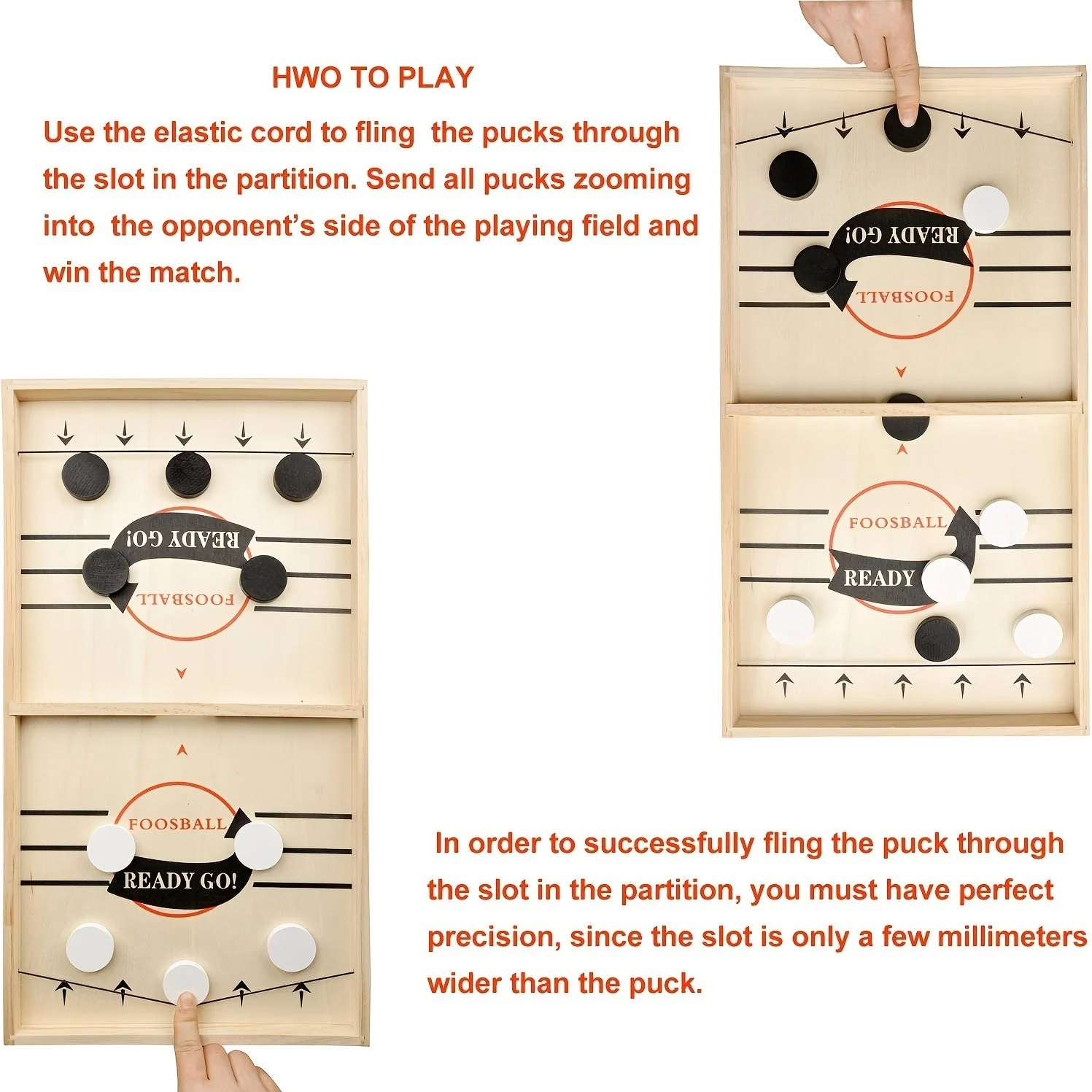 Fast Sling Puck Game,Wooden Hockey Game,Super Foosball Table,Desktop Battle Parent-Child Interaction Winner Slingshot Game,Adults And Kids Family Game Toys - Image 10