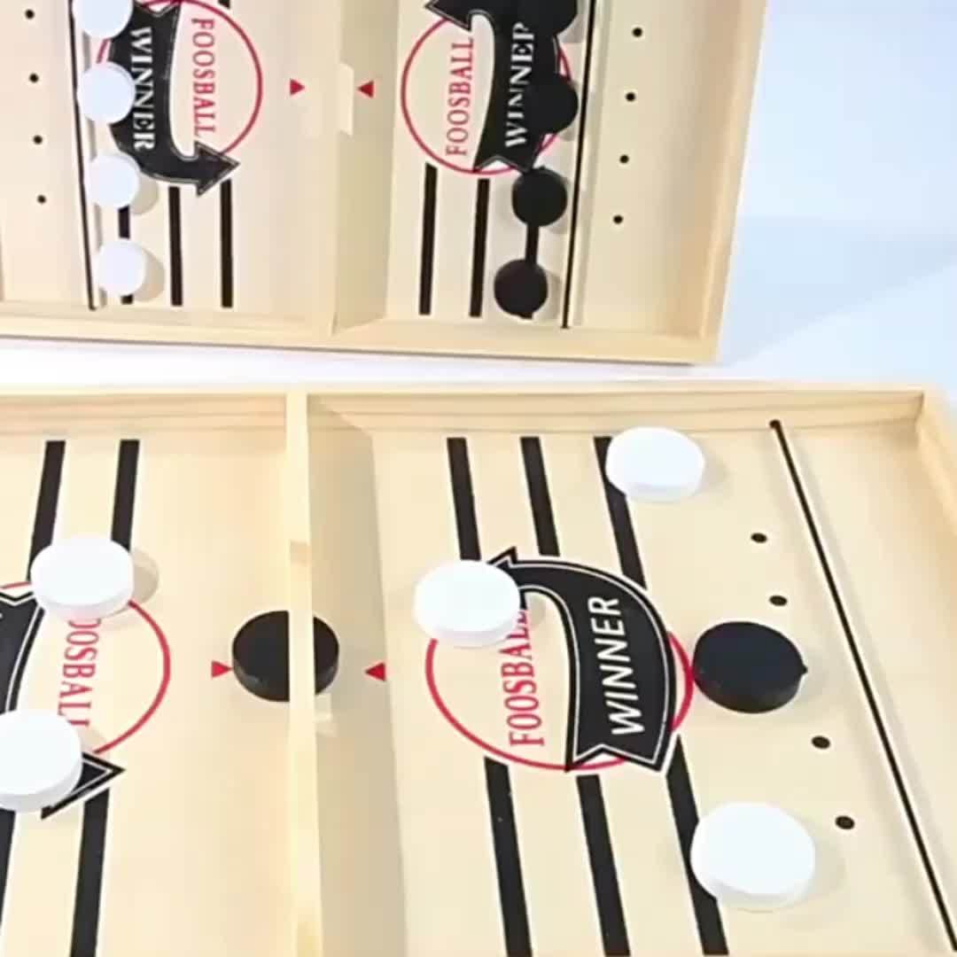 Fast Sling Puck Game,Wooden Hockey Game,Super Foosball Table,Desktop Battle Parent-Child Interaction Winner Slingshot Game,Adults And Kids Family Game Toys - Image 4