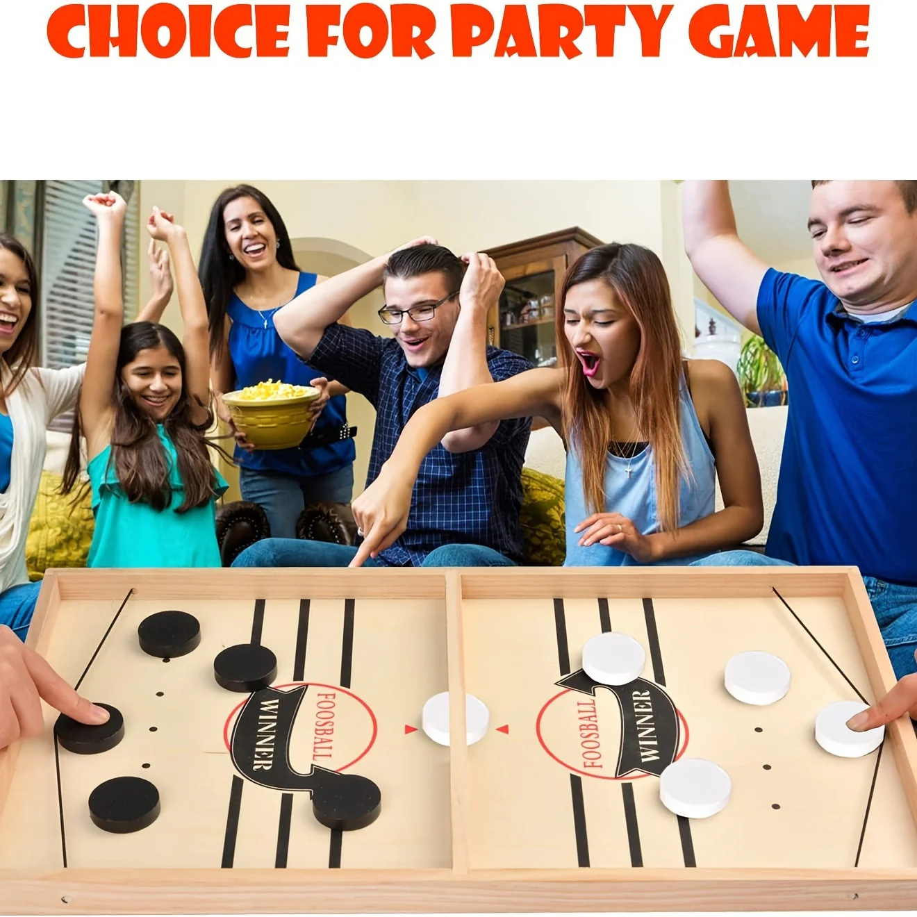 Fast Sling Puck Game,Wooden Hockey Game,Super Foosball Table,Desktop Battle Parent-Child Interaction Winner Slingshot Game,Adults And Kids Family Game Toys - Image 6