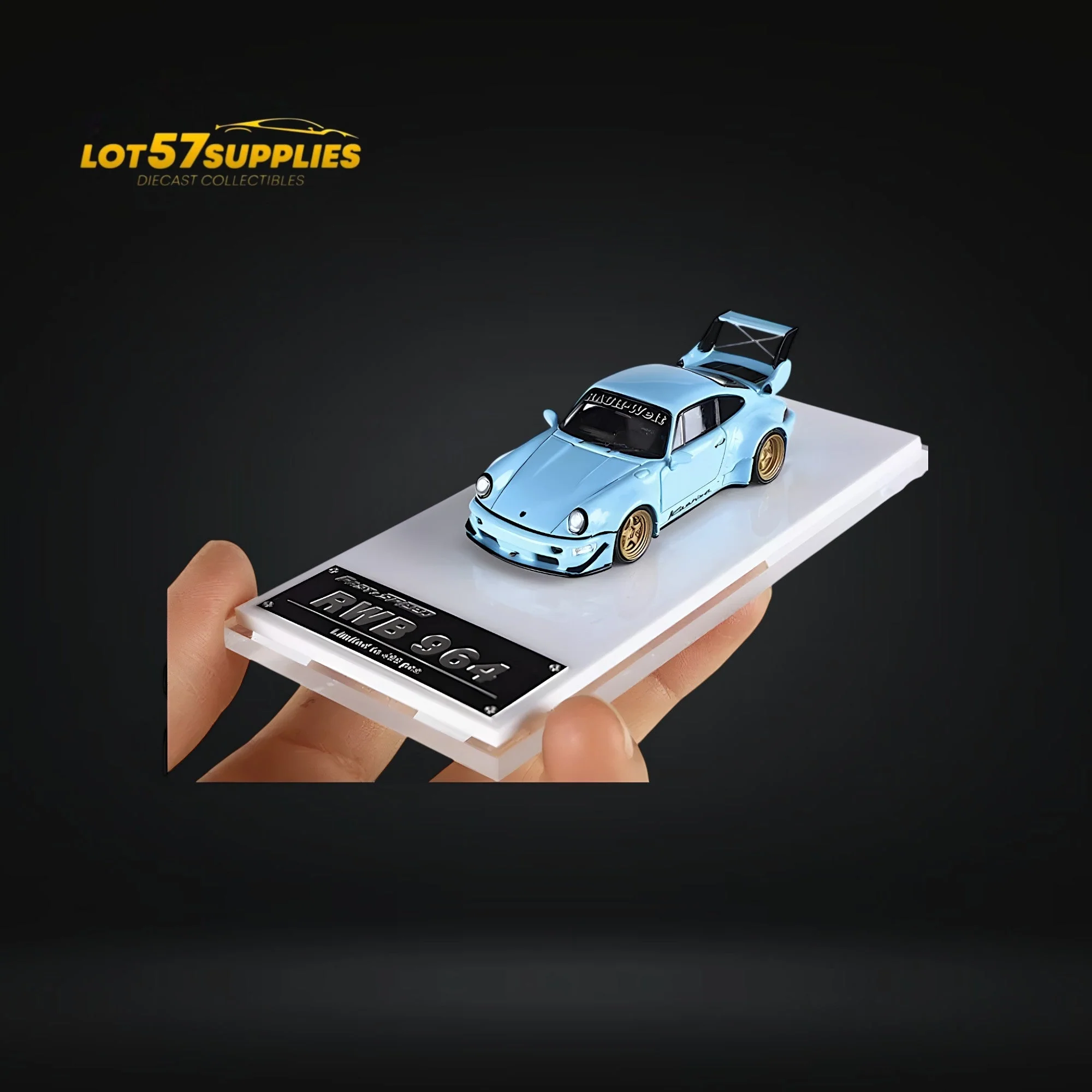 Fast Speed Porsche 964 RWB Tiffany Blue 1:64 - Image 4