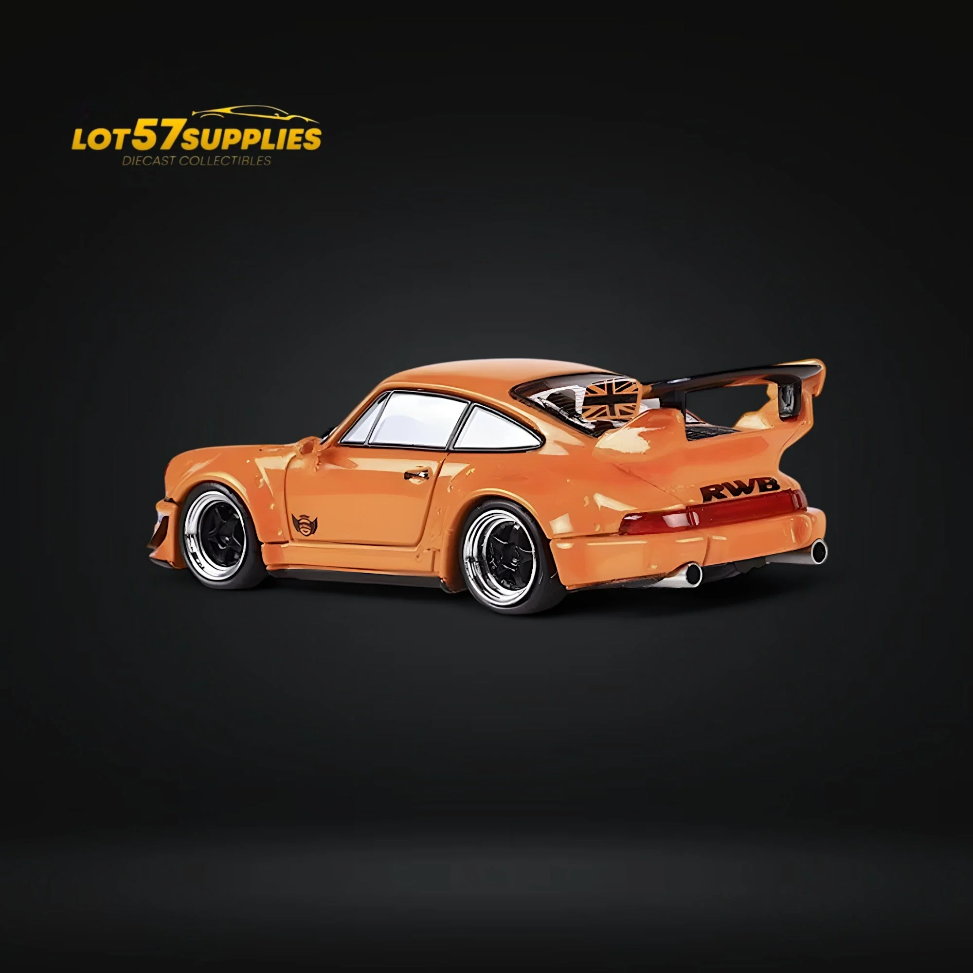 Fast Speed Porsche 964 RWB Widebody Orange 1:64 - Image 2