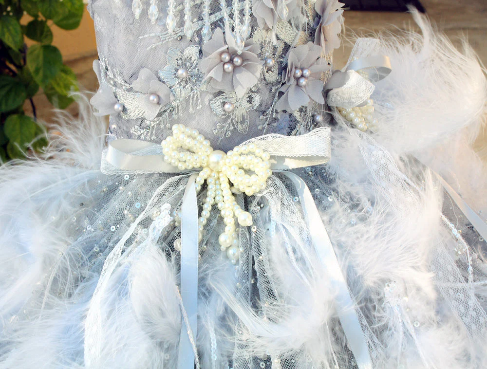 Feather Fantasy Pet Gown | Luxury Dog Dress for Special Occasions - Image 6