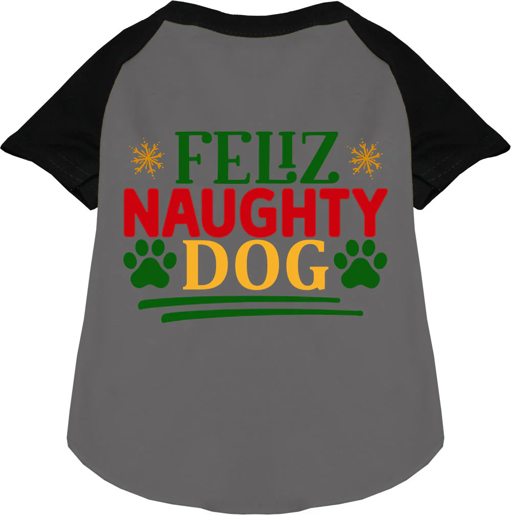 Feliz Naughty Dog Pet Raglan Shirt - Image 3
