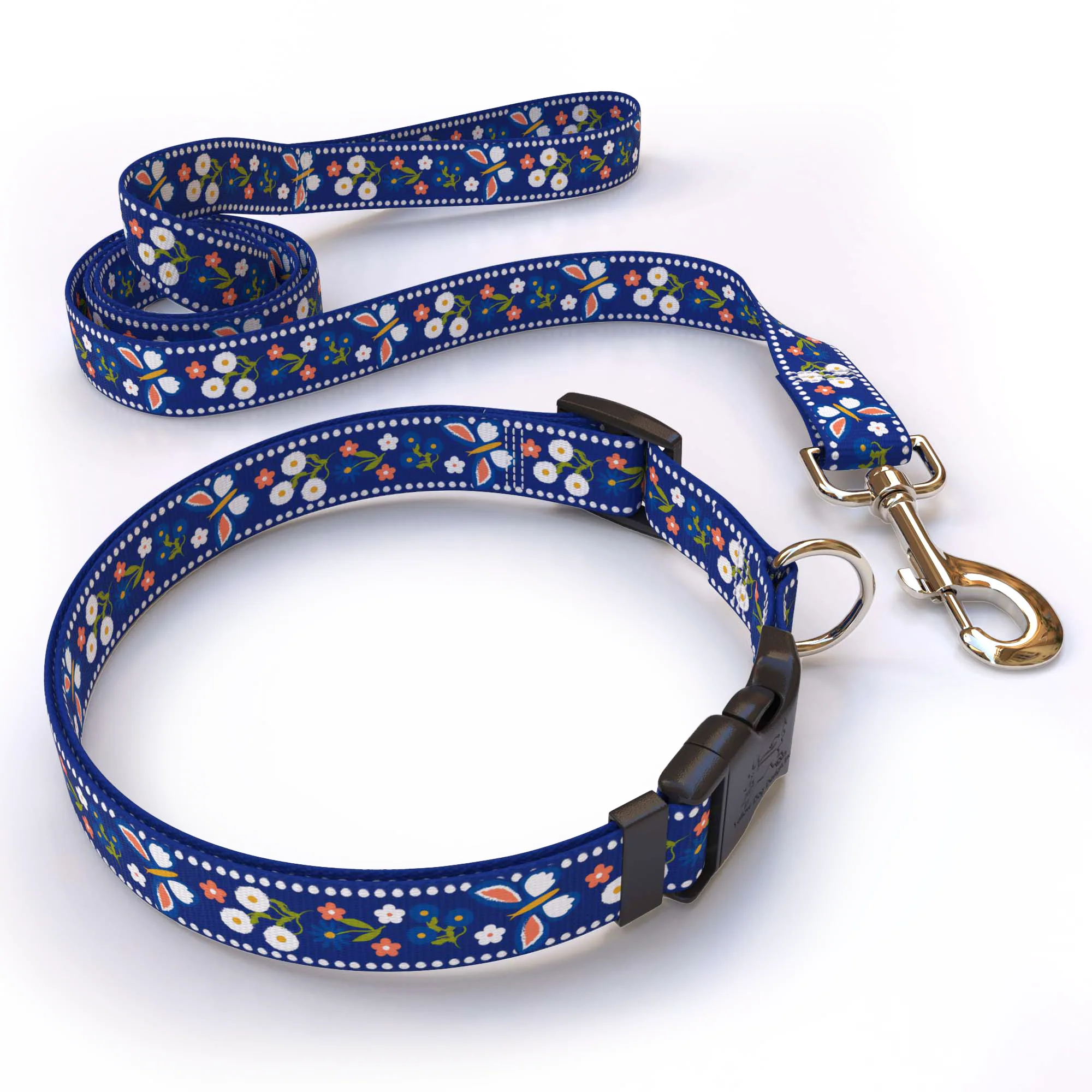 Festive Butterfly Blue Dog Collar - Image 4