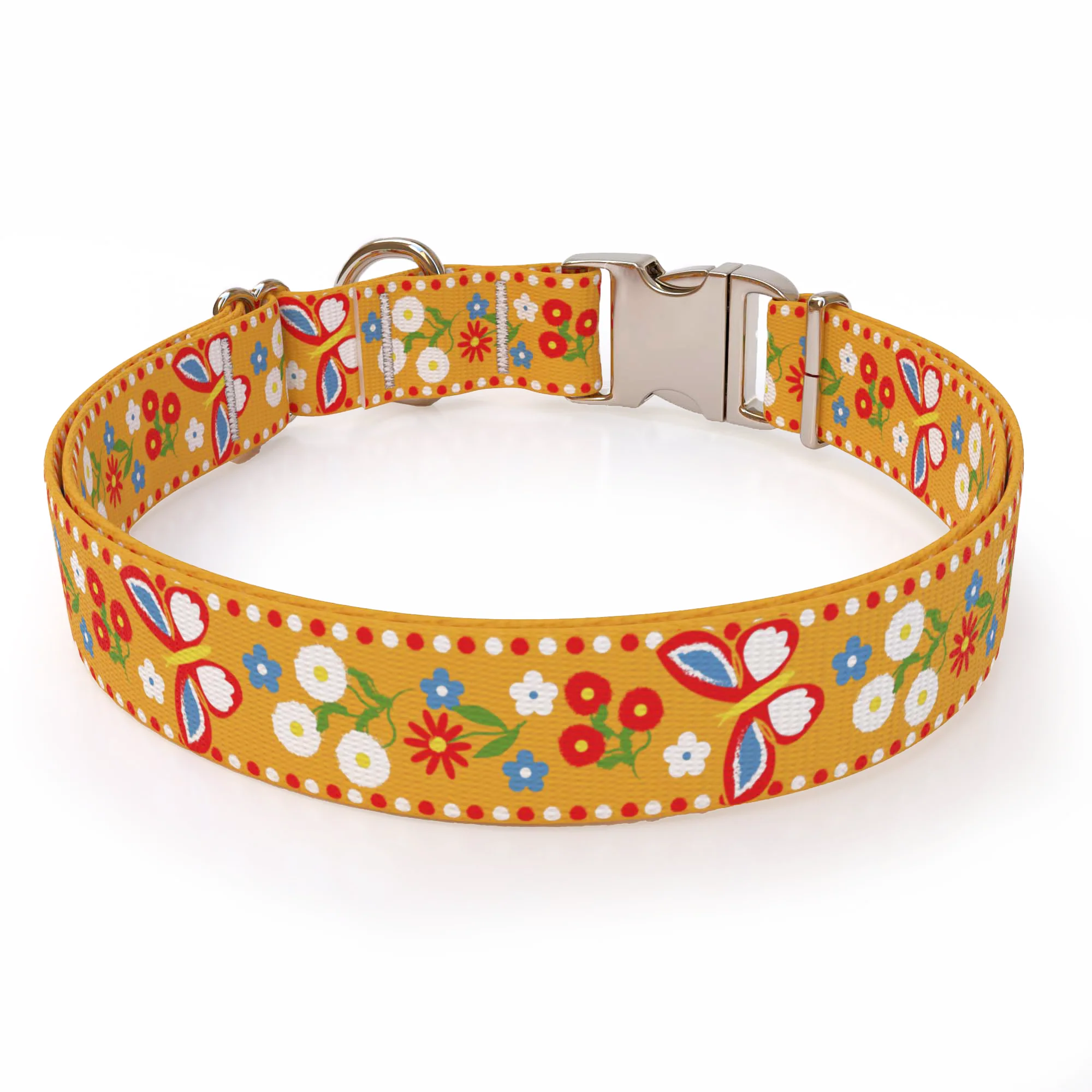 Festive Butterfly Orange Dog Collar - Image 3