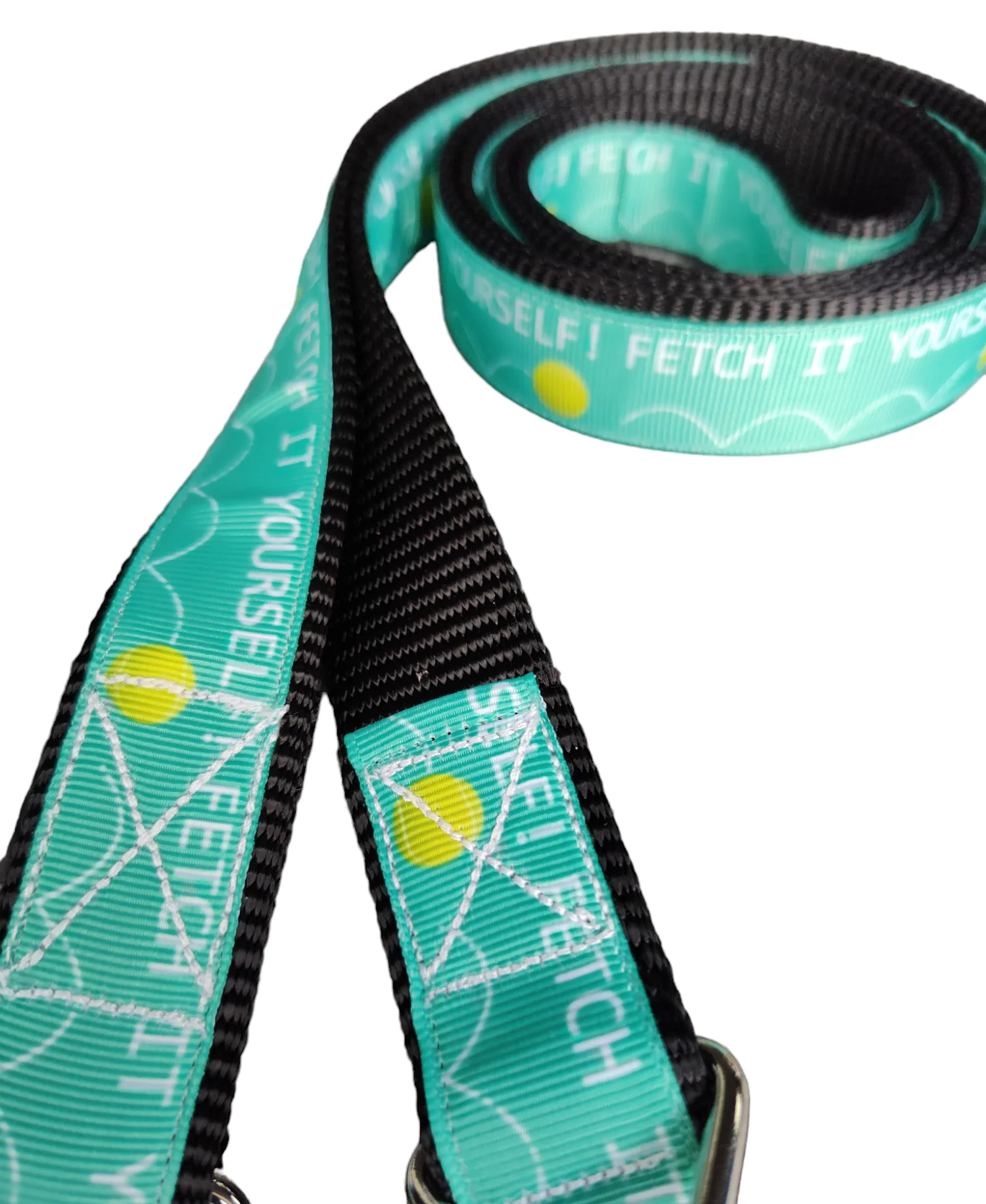 Fetch It Yourself! Black Nylon Dog Collar MD, LG, XL, Leash - Image 3