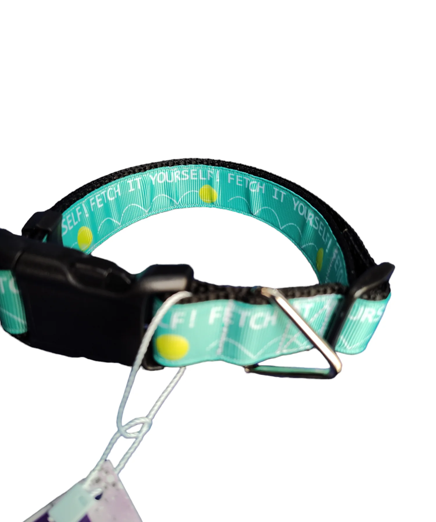 Fetch It Yourself! Black Nylon Dog Collar MD, LG, XL, Leash - Image 4