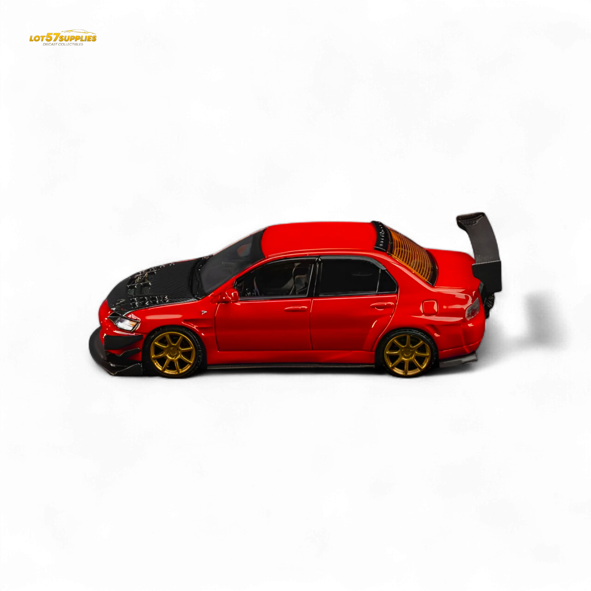 Findclassically Mitsubishi Lancer 9th Gen Red Carbon Hood 1:64 - Image 2