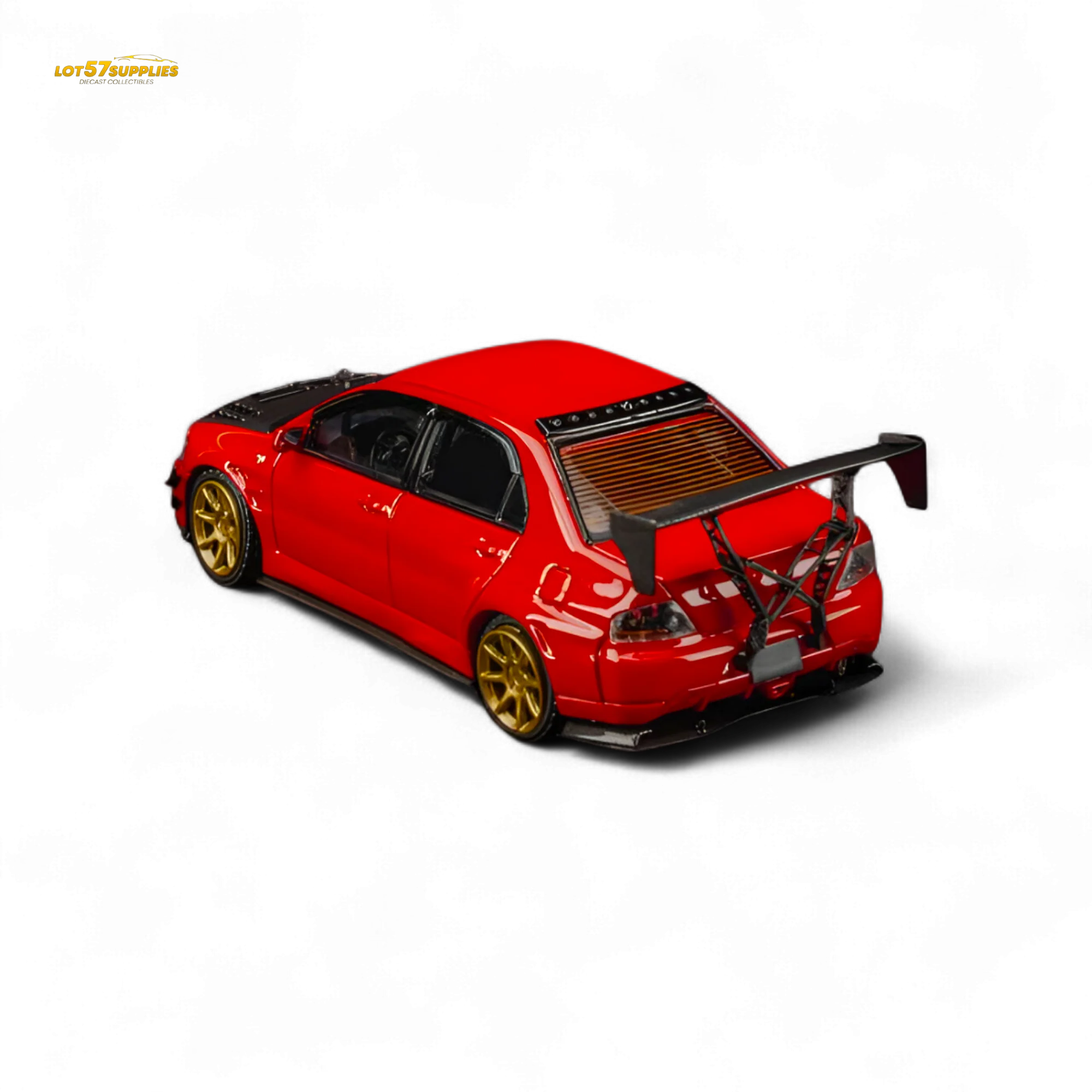 Findclassically Mitsubishi Lancer 9th Gen Red Carbon Hood 1:64 - Image 5