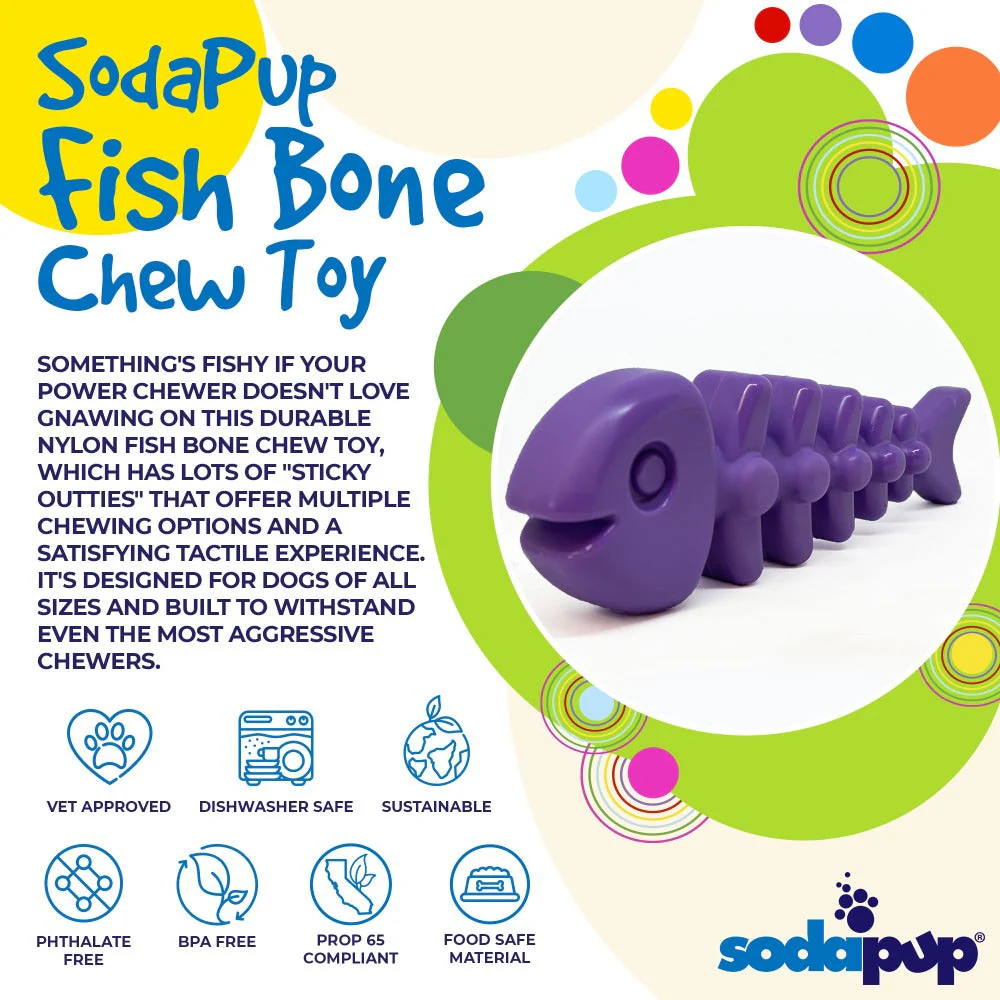 Fish Bone Nylon Dog Toy for Aggressive Chewers | USA Made | SodaPup - Image 3