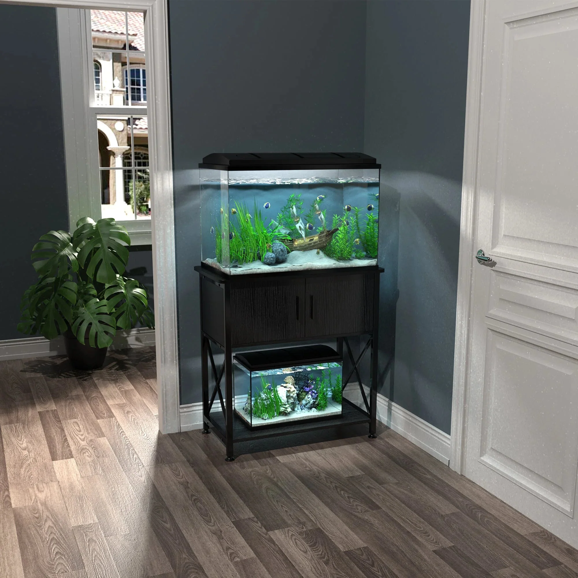 Fish Tank Stand Metal Aquarium Stand for 20 Gallon Long with Accessories Storage - Image 5